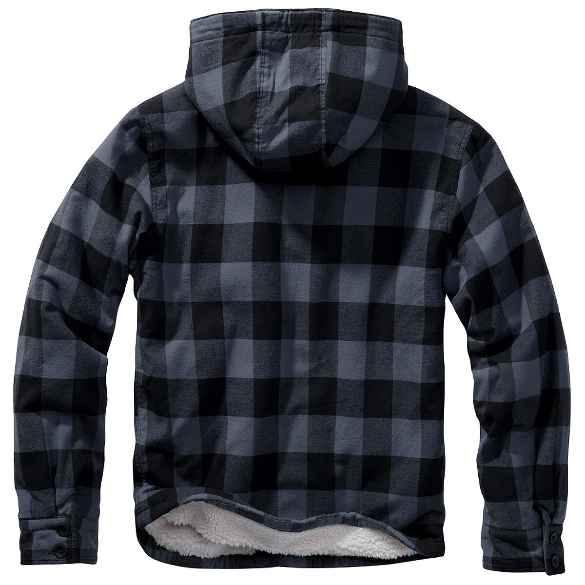 Brandit Lumber Jacket Hooded Herren, mit Kapuze (Black/Grey) Größe L 2/3