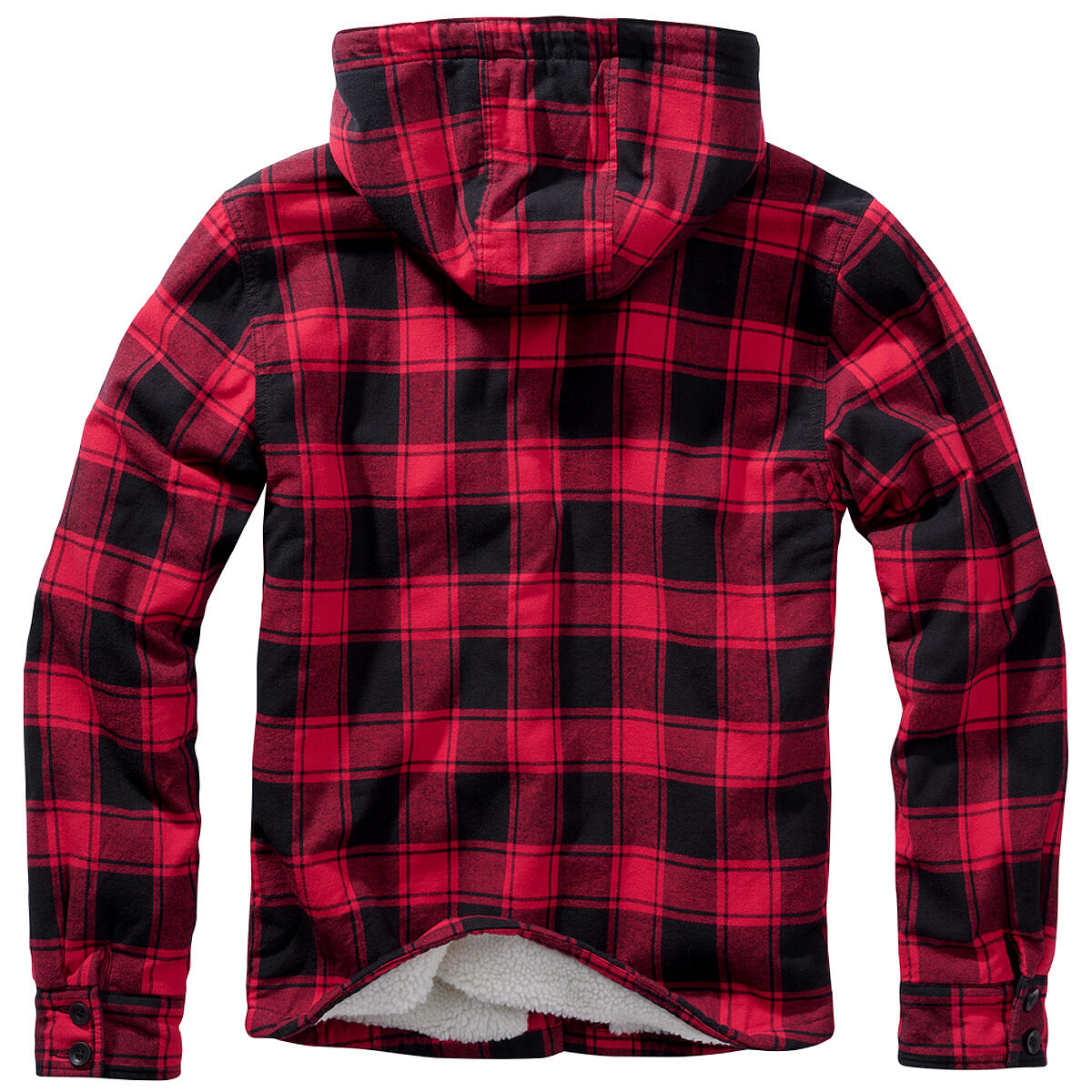 Brandit Lumber Jacket Hooded Herren, mit Kapuze (Red/Black) Größe XL 2/3