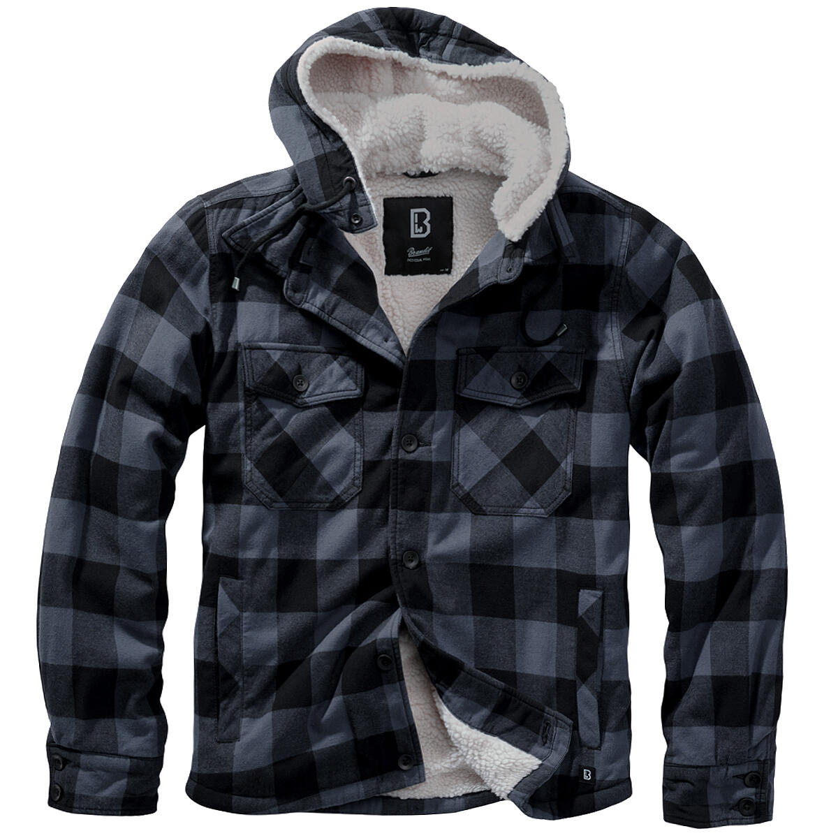 Brandit Lumber Hooded Jacket Black/Grey BRANDIT Decathlon