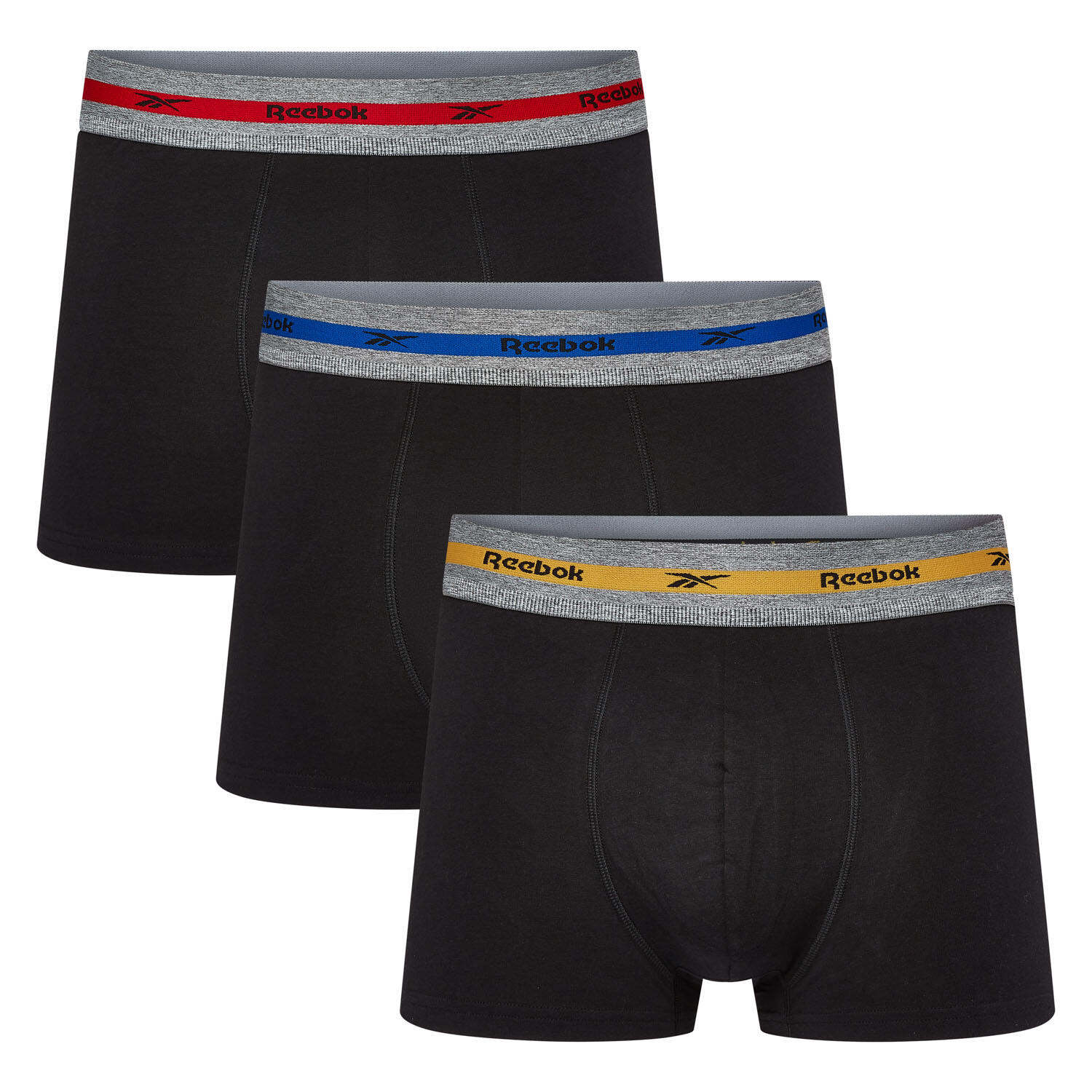 REEBOK Mens Reebok 3 pack Maddox trunks Black