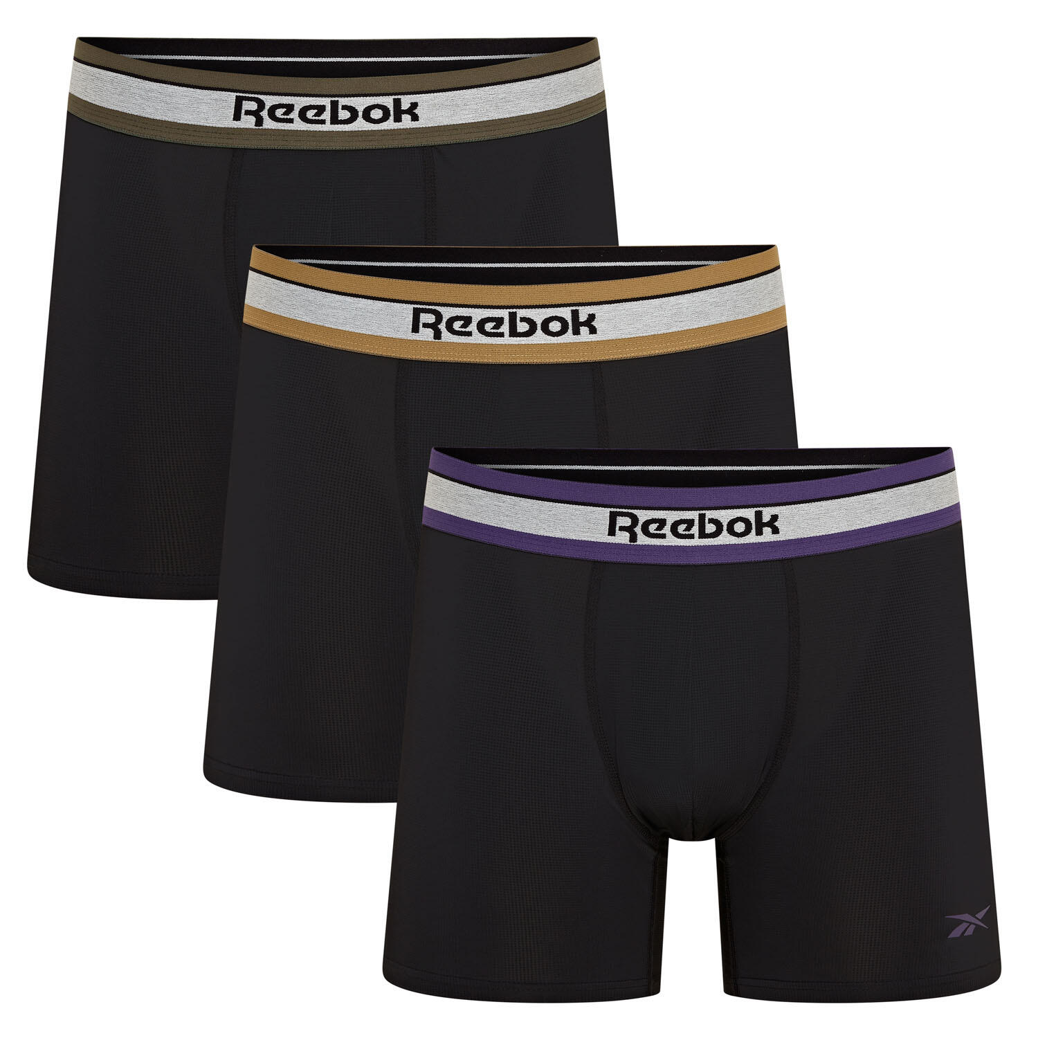 REEBOK Mens Reebok 3 pack Angus sports trunks Black