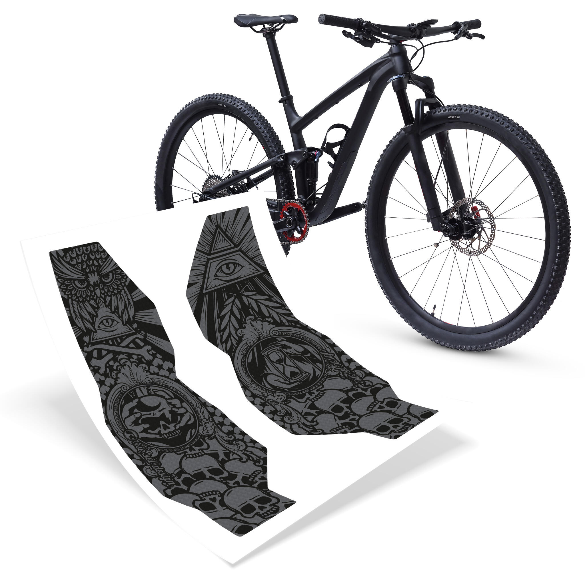Fahrradgabel Schutzfolie Aufkleber matt universeller Kratz- & Steinschlagschutz 1/6