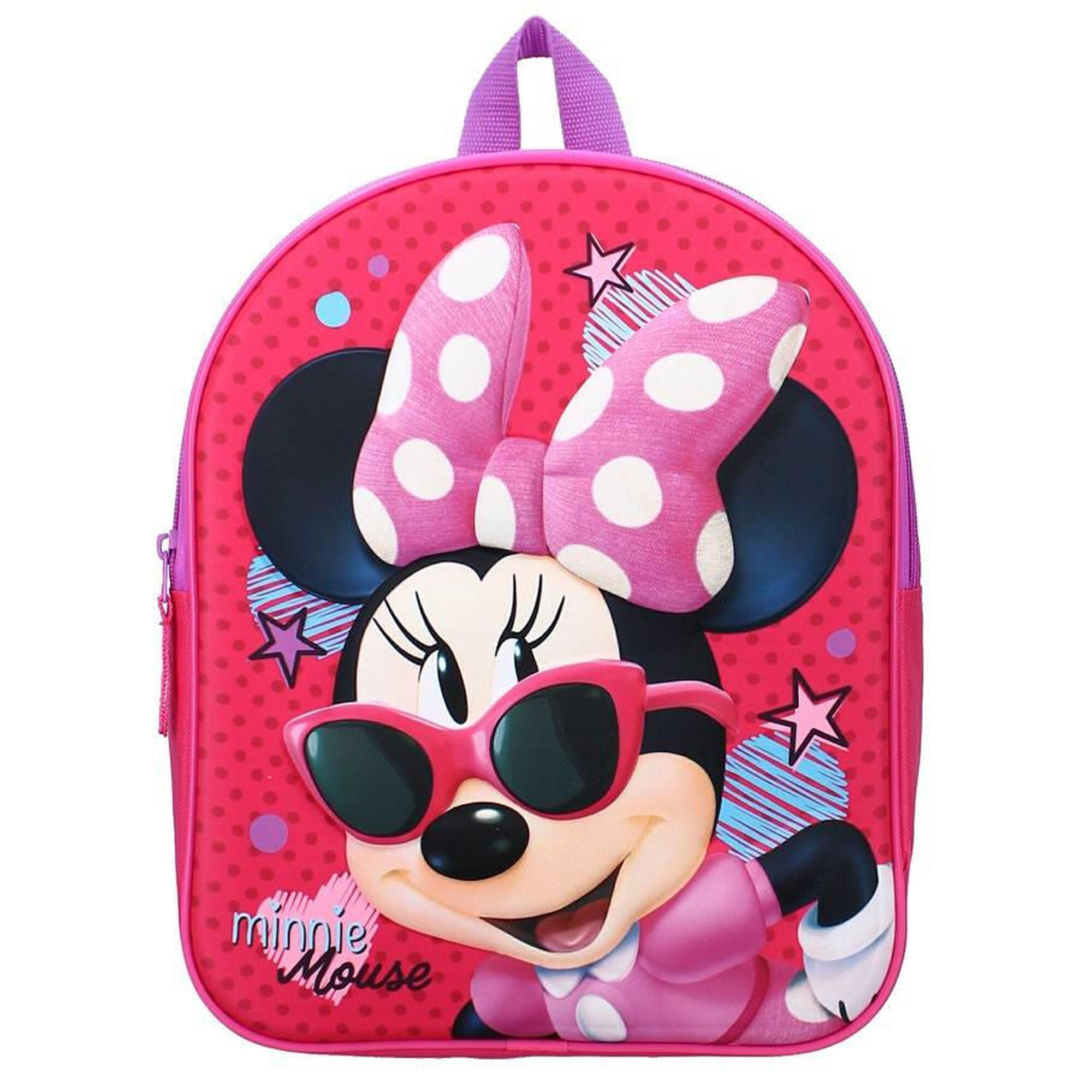 Rucsac 3D roz, 32cm x26cm x11cm, Minnie Mouse