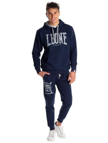 Leone Basic Vintage gebürsteter Winter-Trainingsanzug für Herren mit Kapuze