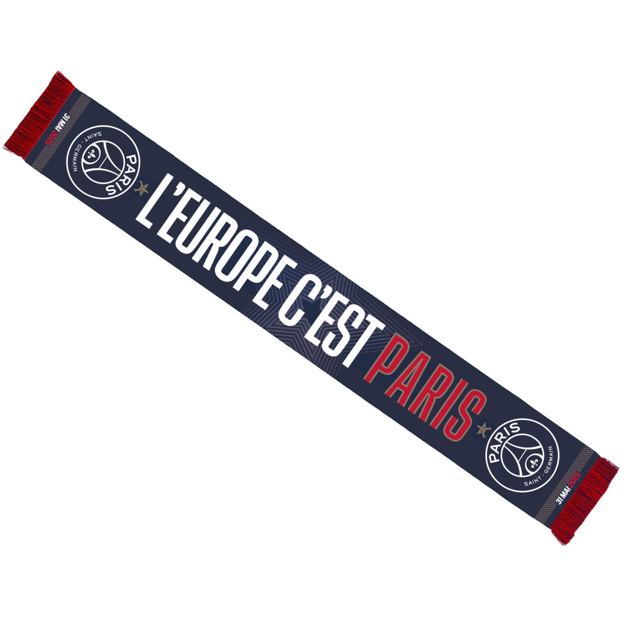 Paris Saint Germain - Echarpe Psg L'Europe C'Est Paris - Champion  2025 - Collection Officielle Paris - Écharpe - Bleu - 140 Cm - Decathlon