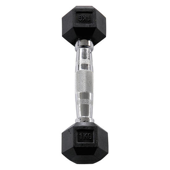 Paire d'haltères hexagonale HEXRU1 pour fitness et musculation