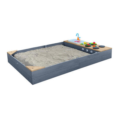 AXI Kelly Sandkasten aus Holz – grau und braun | 180 x 115 cm