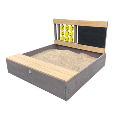 Axi kitty houten zandbak. bankje. boter-kaas-en-eieren-spel - 100 x 100 cm