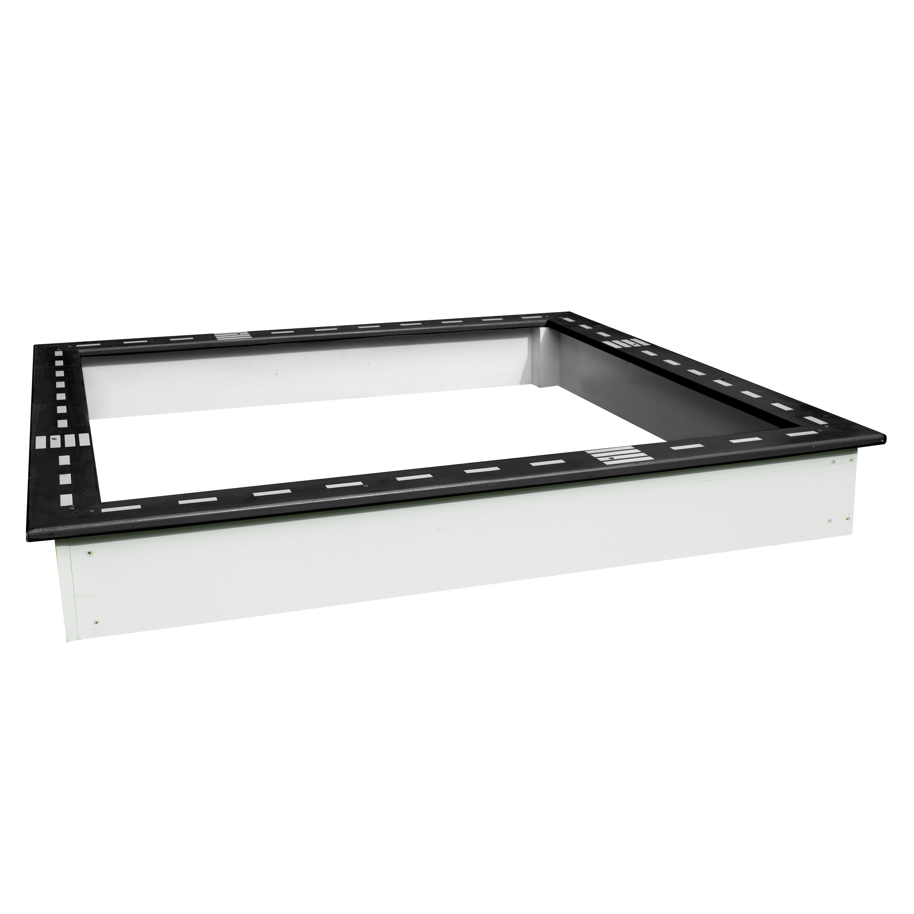 Sabbiera bambini, nero/bianco, motivo strada, 127 x 127 cm 2/7