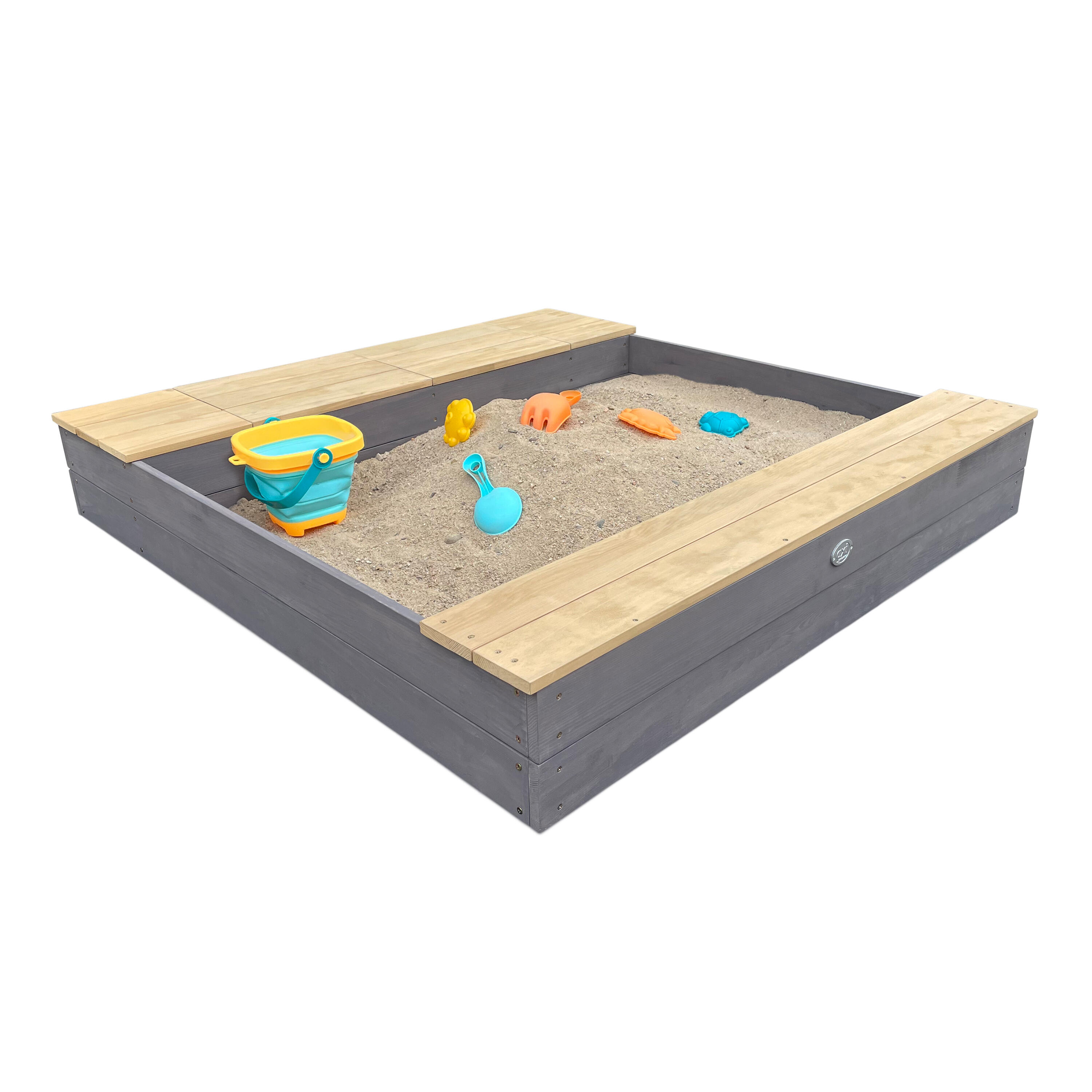 AXI Evy sabbiera grigio/marrone, contenitore, telo per il fondo – 119 x 117 cm 2/7