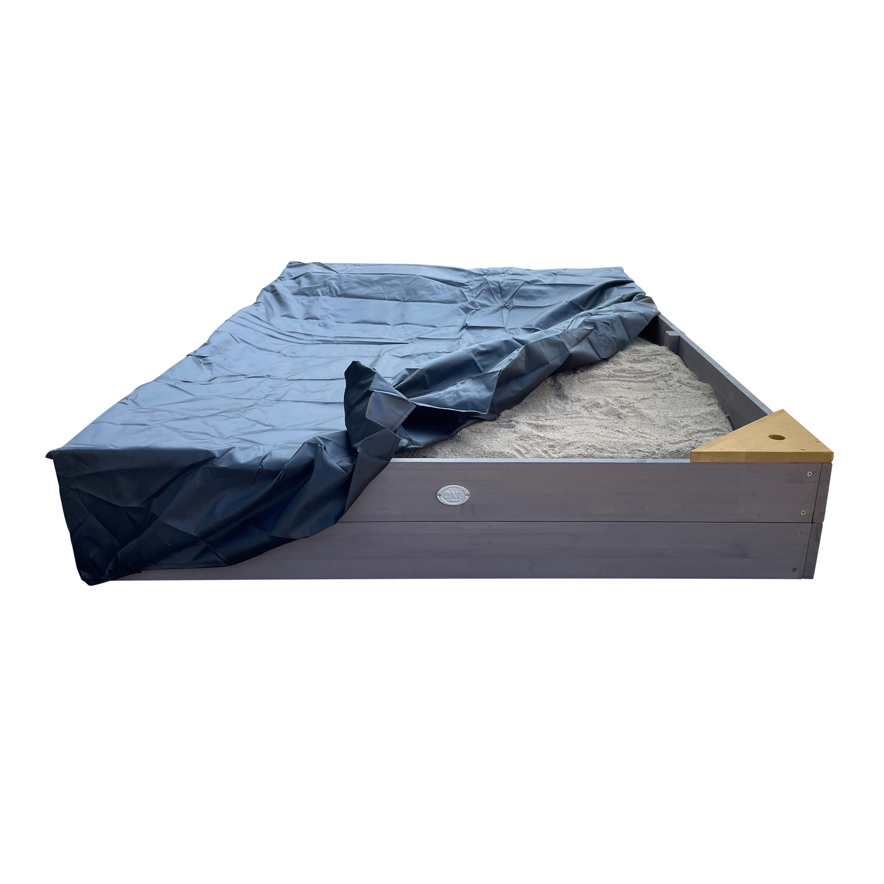 Bac à sable avec bancs et récipients, 180 x 115 cm, Kelly, Gris/Marron 4/7