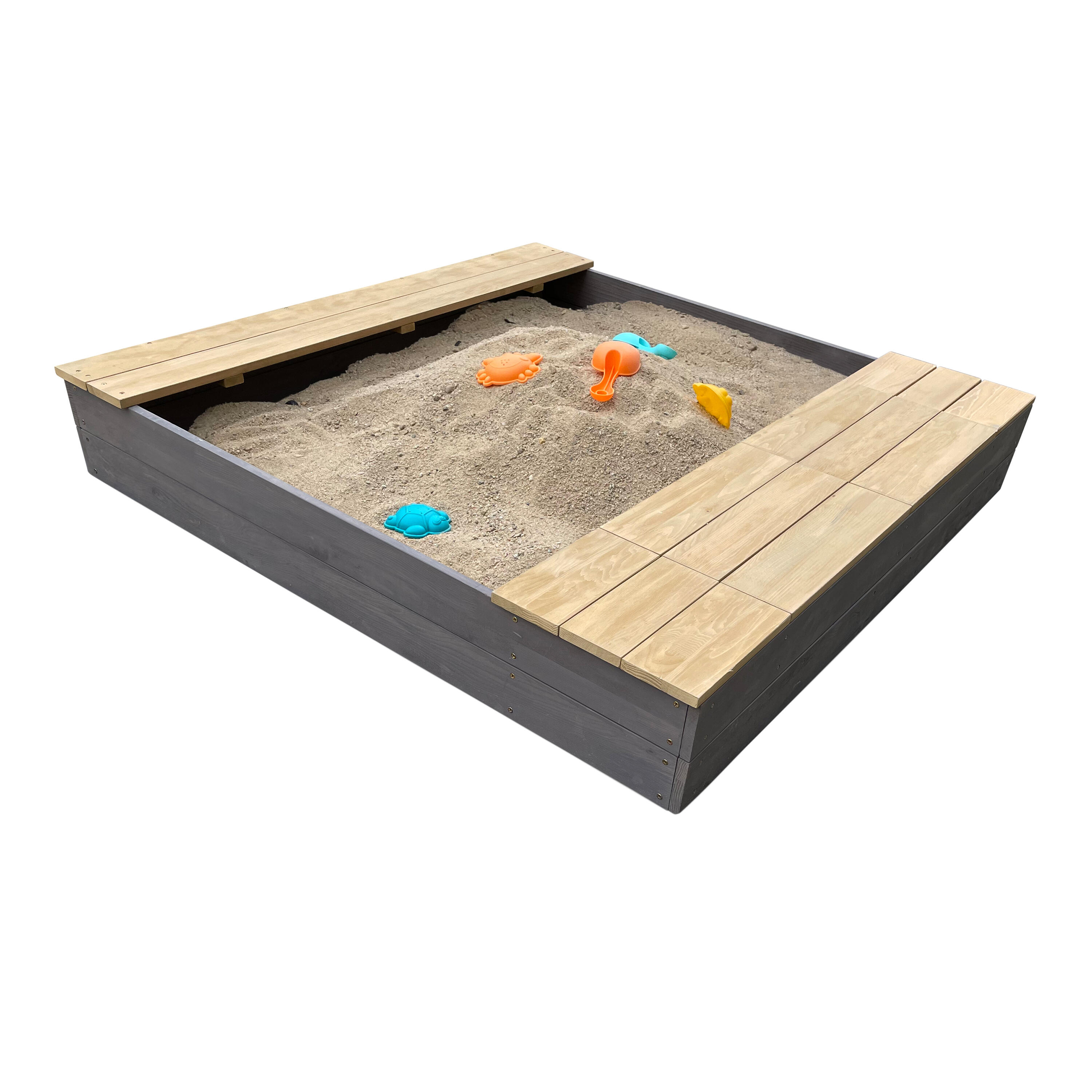 AXI Evy sabbiera grigio/marrone, contenitore, telo per il fondo – 119 x 117 cm 5/7