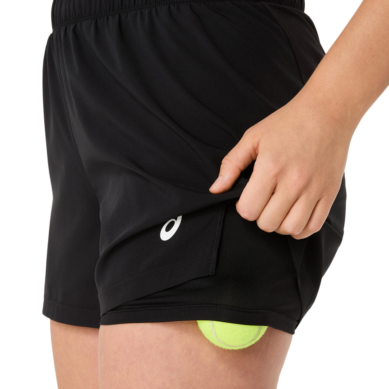 Short da tennis 2‑in‑1 donna - nero, leggero, traspirante 6/7