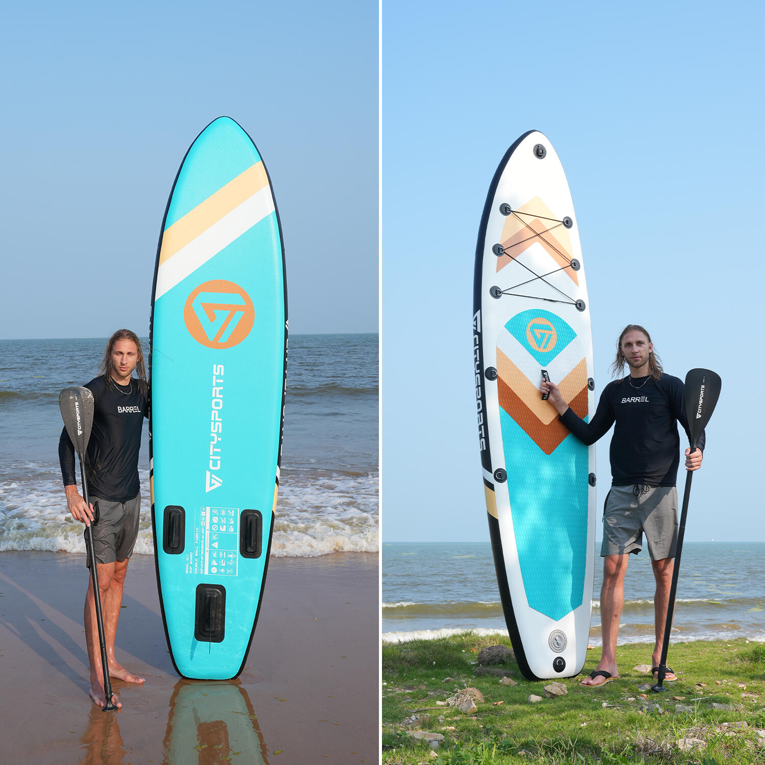 Set di paddleboard gonfiabili, tavola da stand up paddle. Verde 3/6