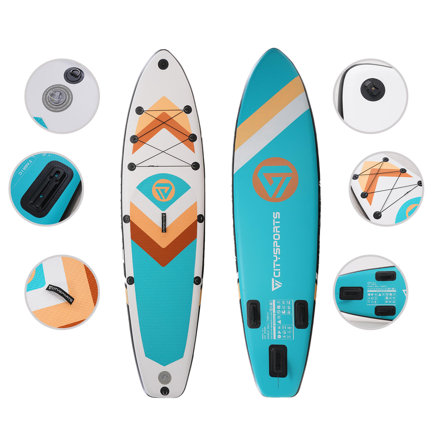 Set di paddleboard gonfiabili, tavola da stand up paddle. Verde 2/6