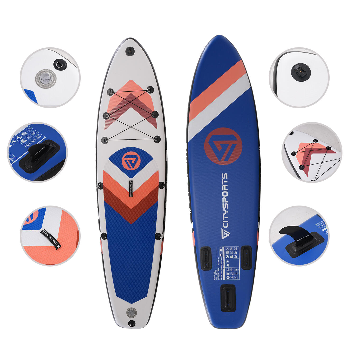 Zestaw nadmuchiwana deska do paddleboardingu 320 cm, niebieska