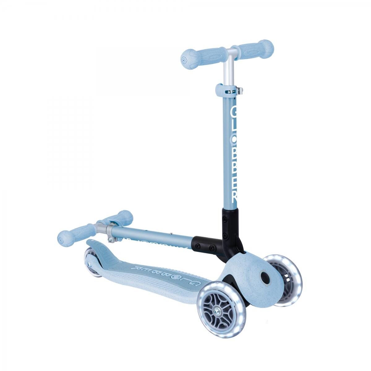 Trottinette 3 roues JUNIOR FOLDABLE LIGHTS ECOLOGIC - Bleu ciel 4/6