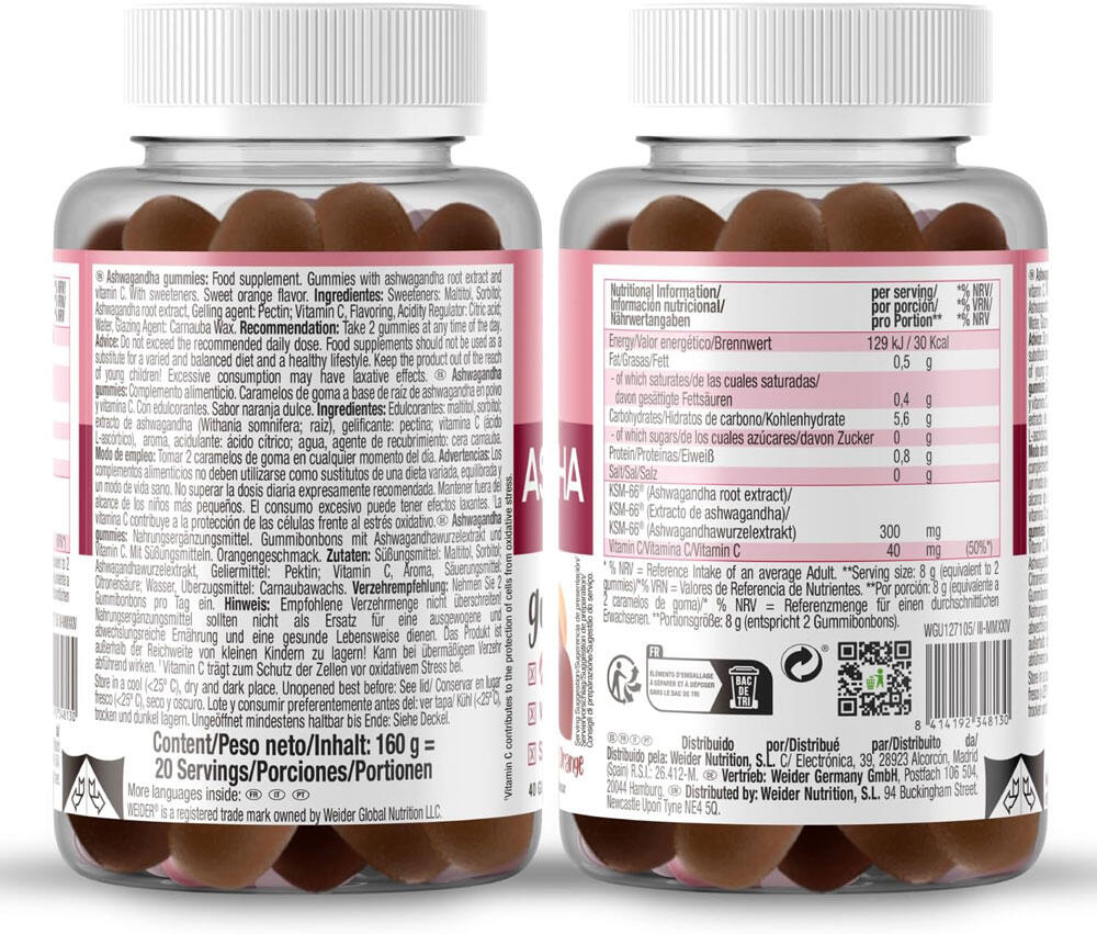 Ashwagandha 40 Gummies Laranja Doce Weider 4/4