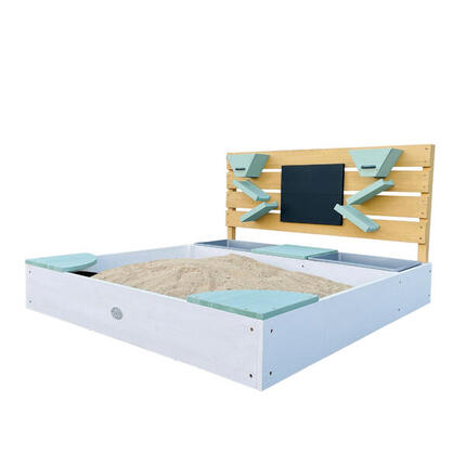 Cato Sandkasten mit Sand- und Wasserbehältern, 100 x 105 cm, Weiß/Grün