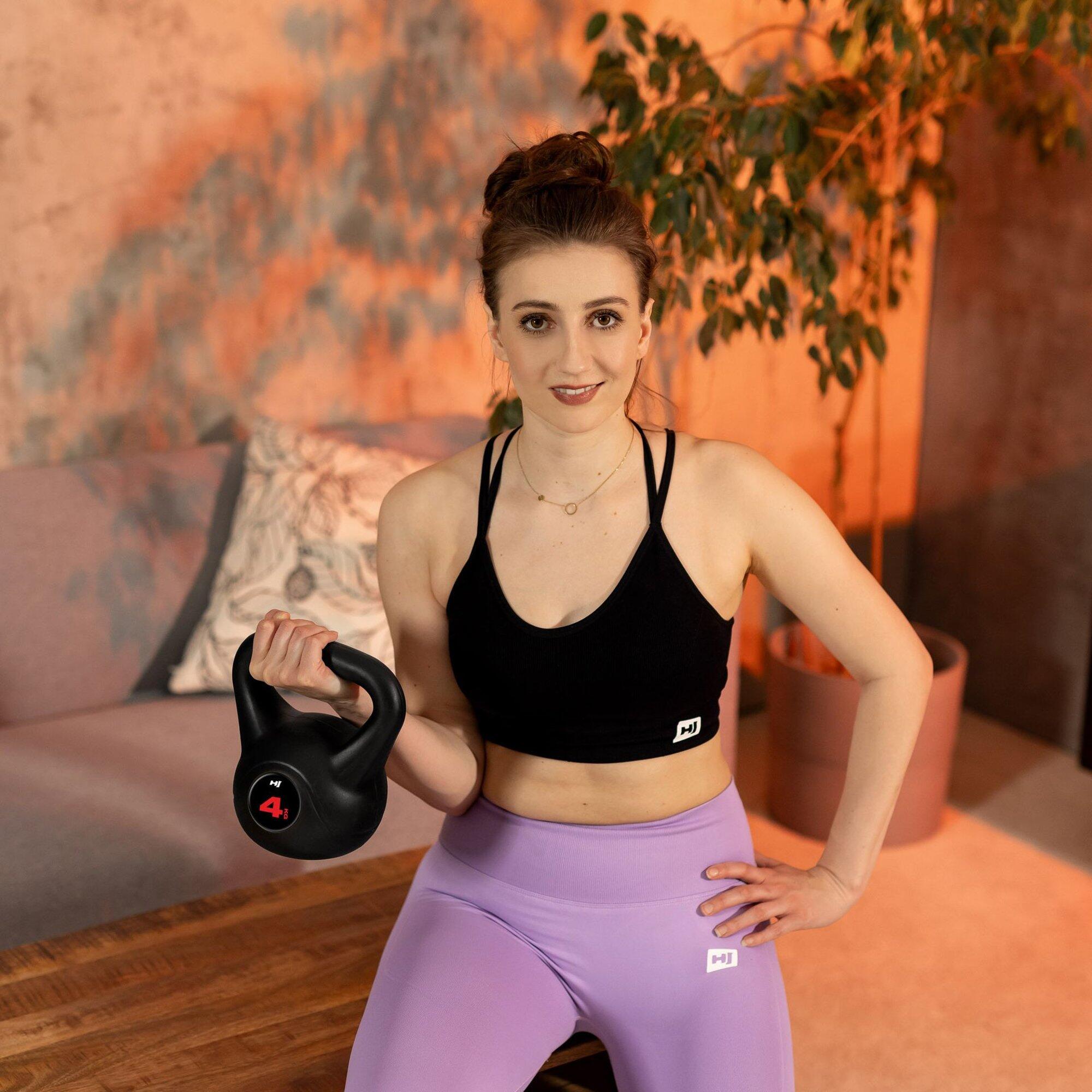 Vinyl kettlebell voor krachttraining Hop-Sport HS-PB004KB 4kg 3/7