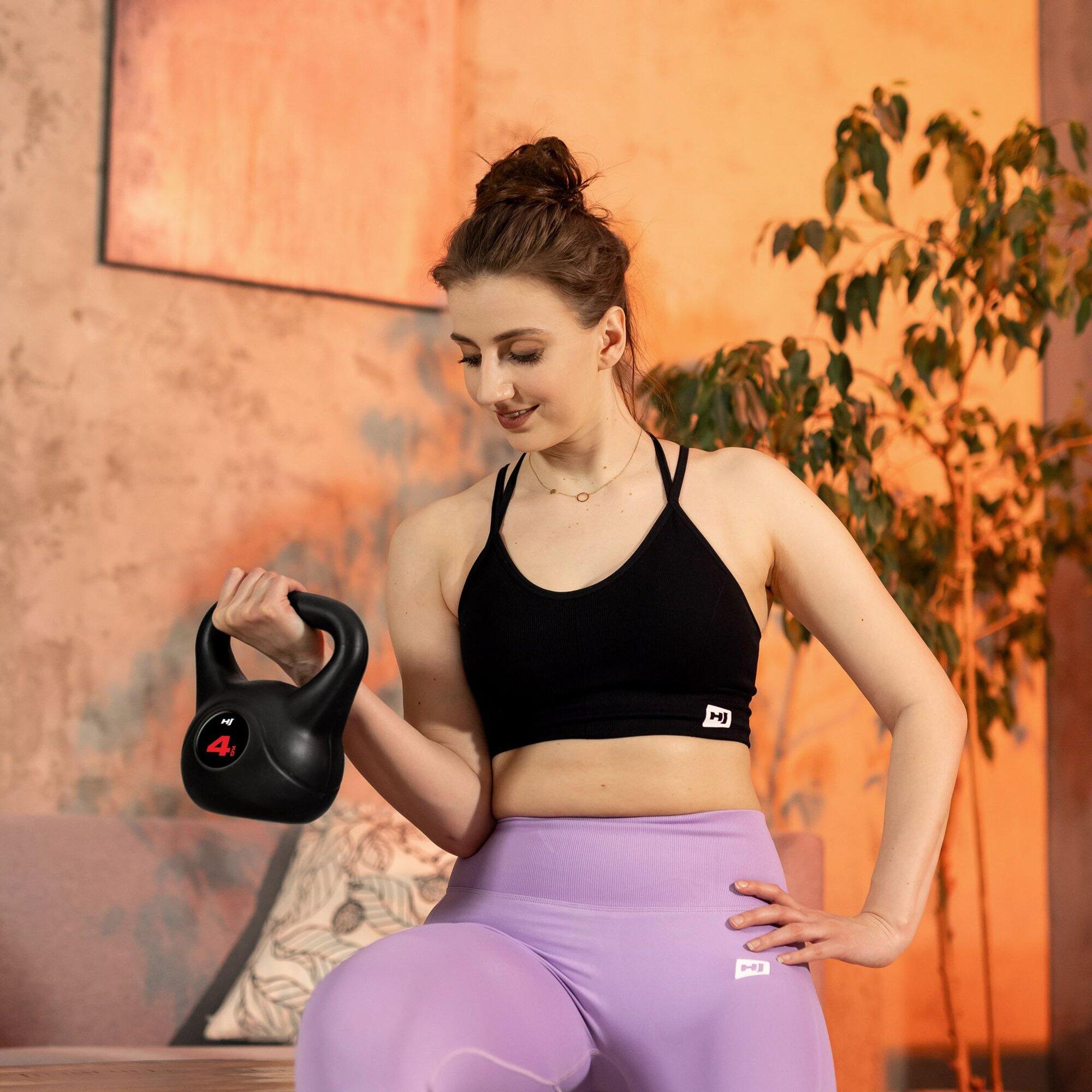 Vinyl kettlebell voor krachttraining Hop-Sport HS-PB004KB 4kg 4/7