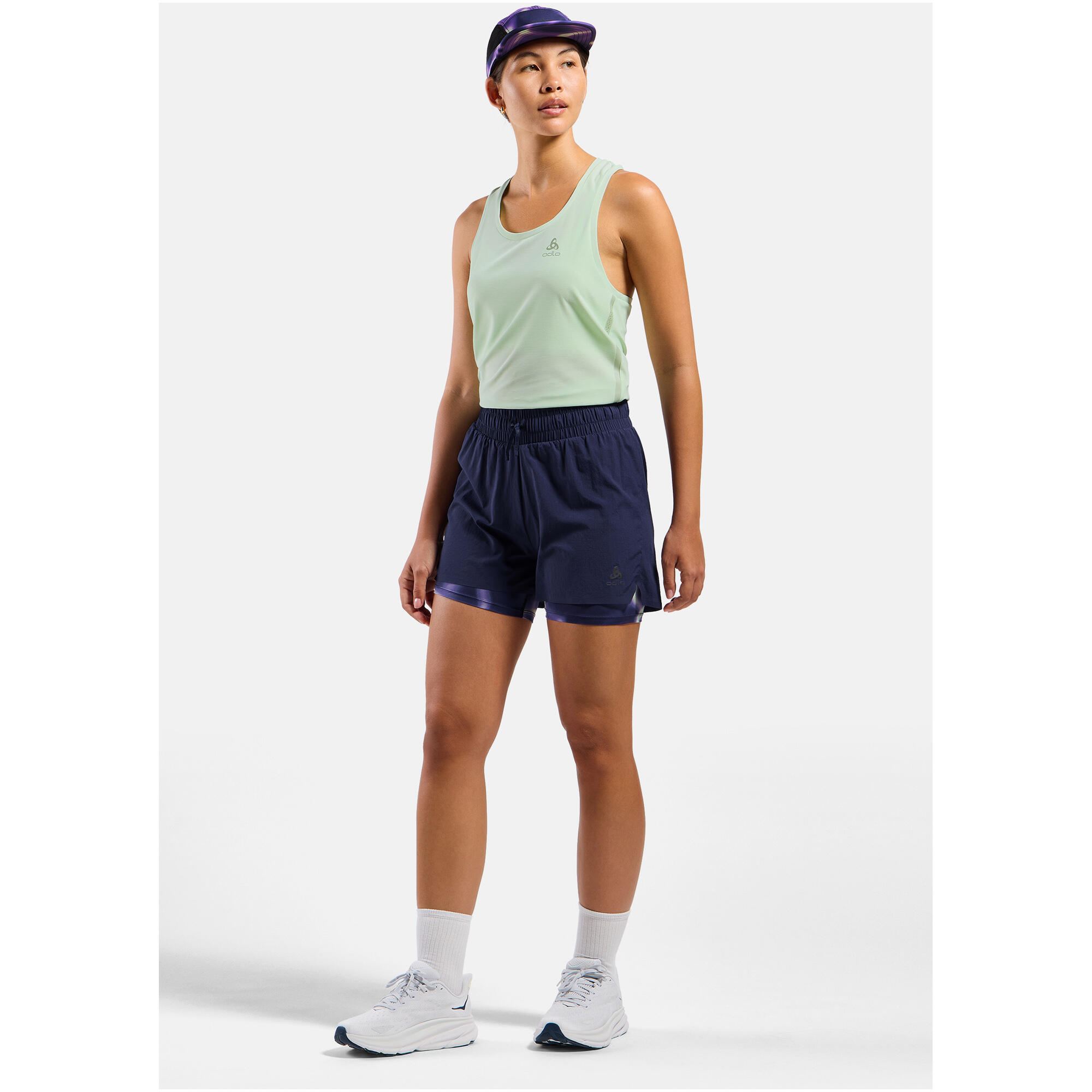 Spodenki damskie Odlo ZEROWEIGHT 3 INCH PRINT 2-in-1 short 3/7