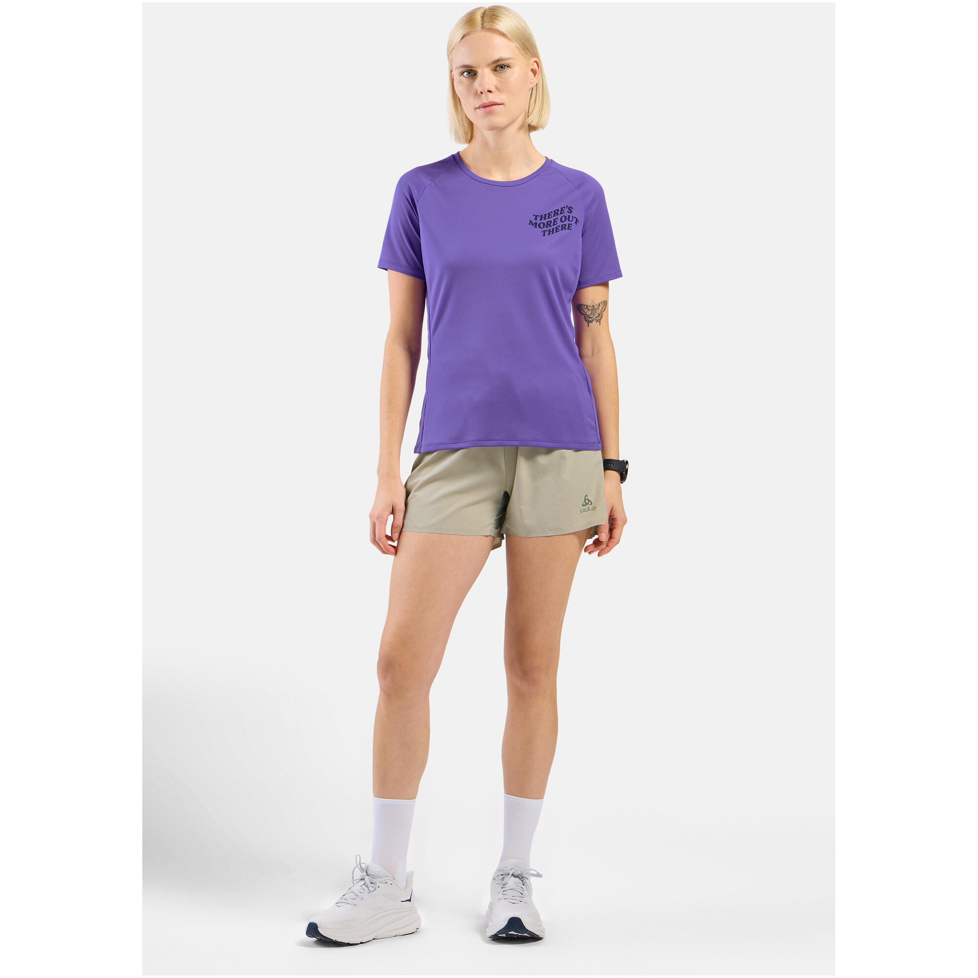 T-Shirt Running Odlo Essential Print Violet Femme 3/6
