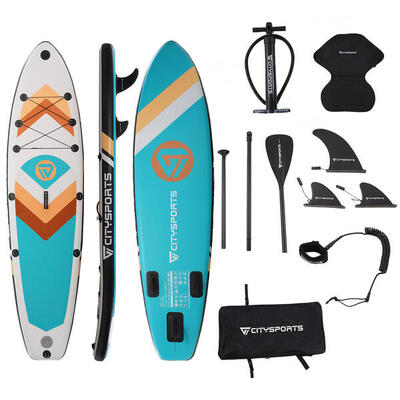 Aufblasbares Paddleboard-Set. Stand-Up-Paddleboard.Grün