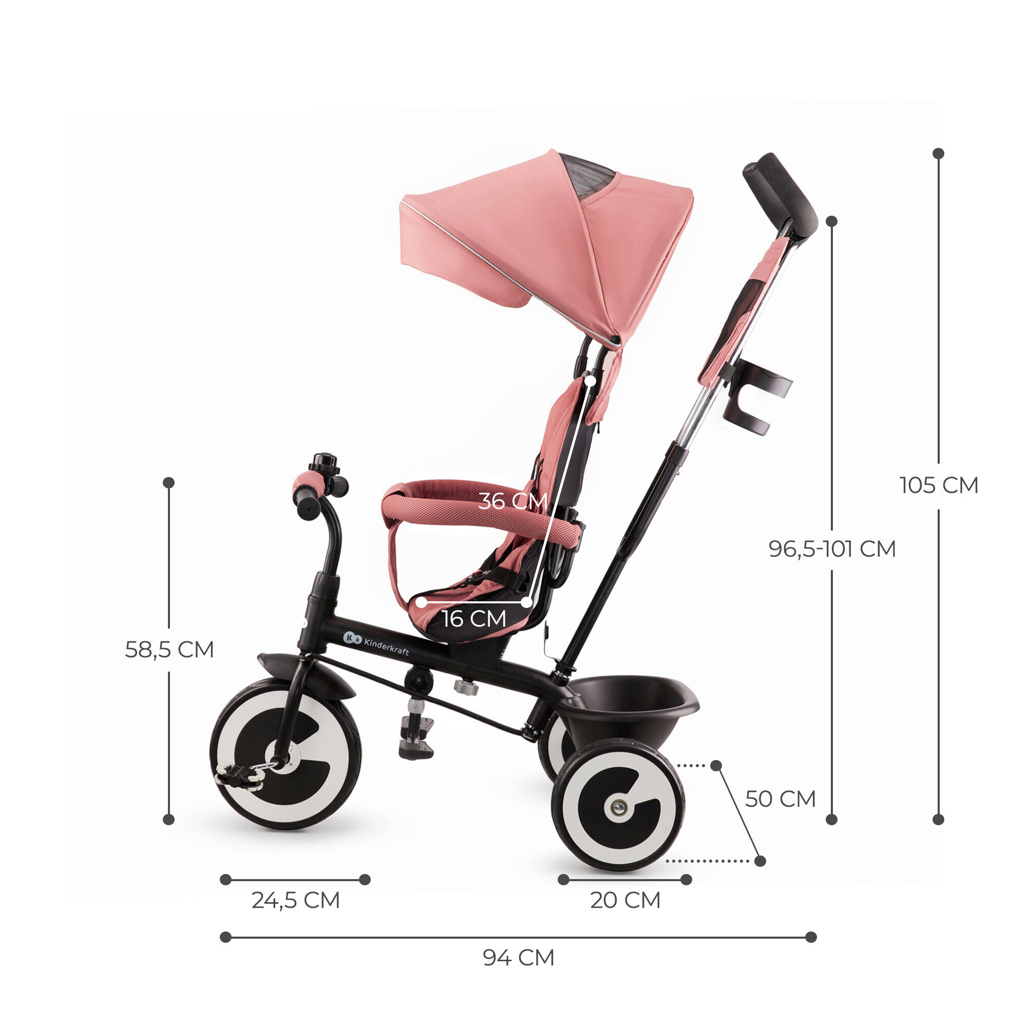 Tricycle evolutif ASTON rose 7/7