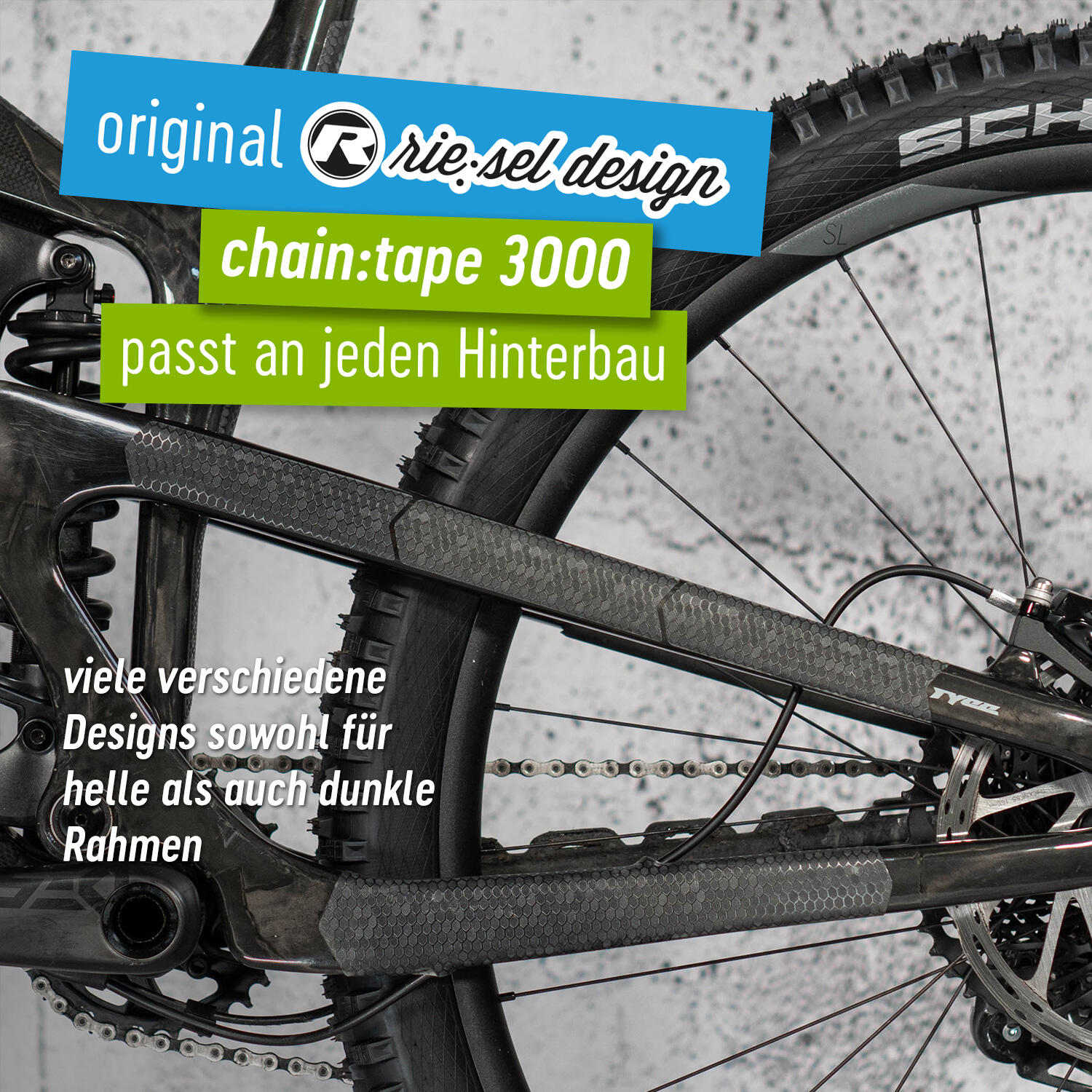 Set Schutzfolie für Kettenstreben/Wanten Riesel Design Chain:Tape 3000 Clear 3/5