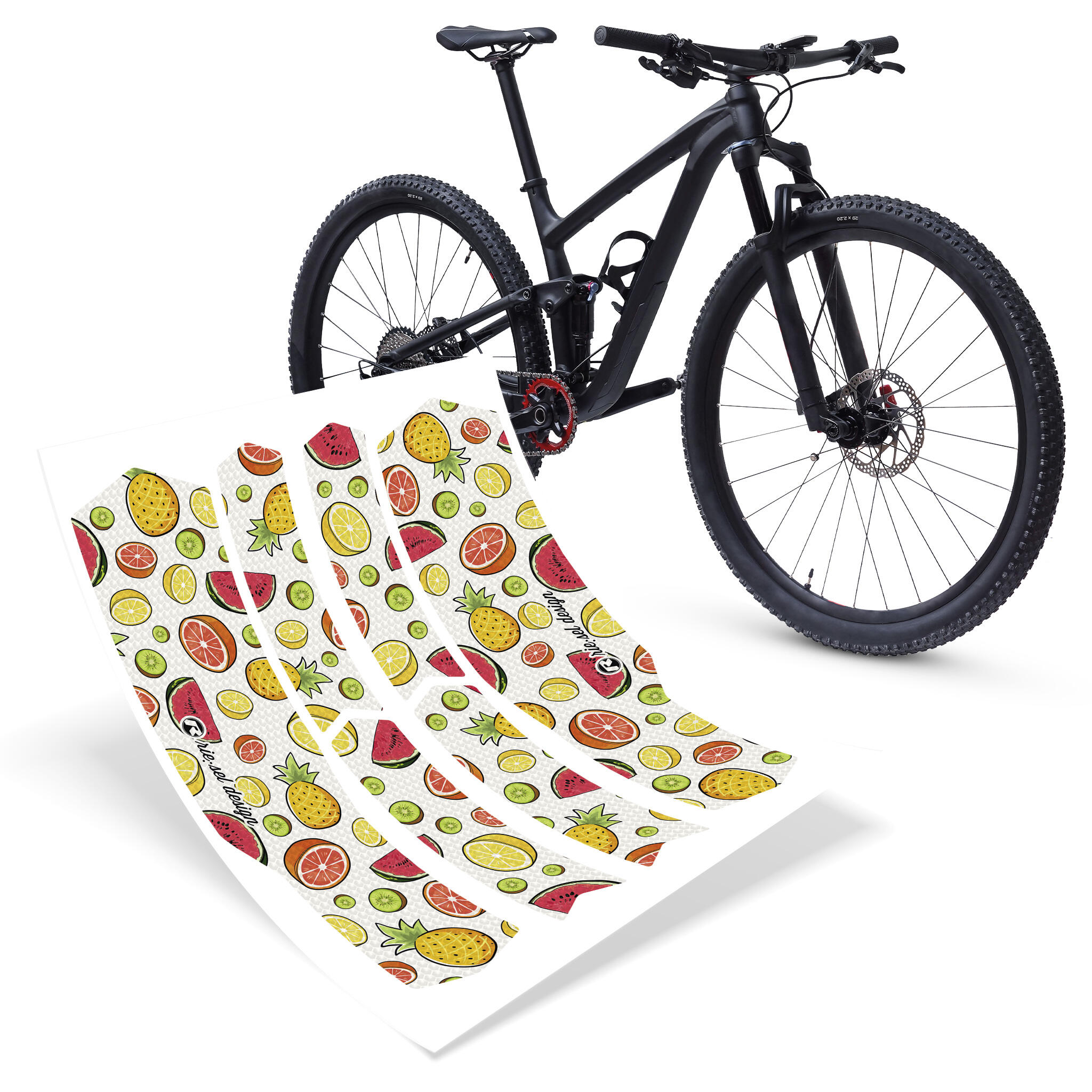 Fahrrad Schutzfolie Aufkleber für den Hinterbau matt Kratz- & Steinschlagschutz 1/5