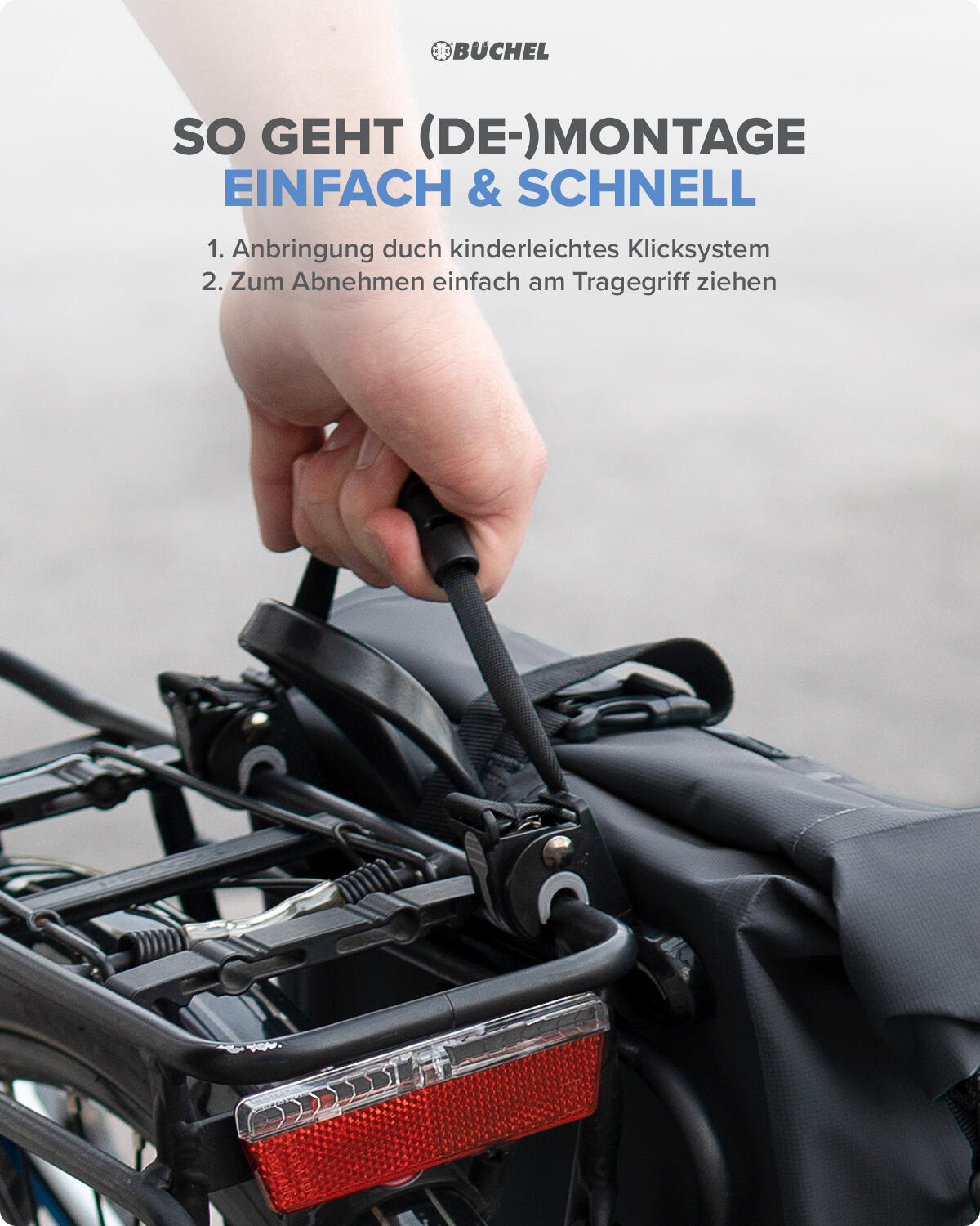Fahrradtasche Büchel - 100% Wasserdicht - 254 Liter - Schwarz 5/7