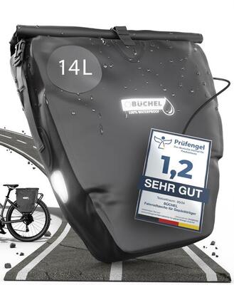 Büchel luxe pakaftas / enkele fietstas - zwart - 25.4l