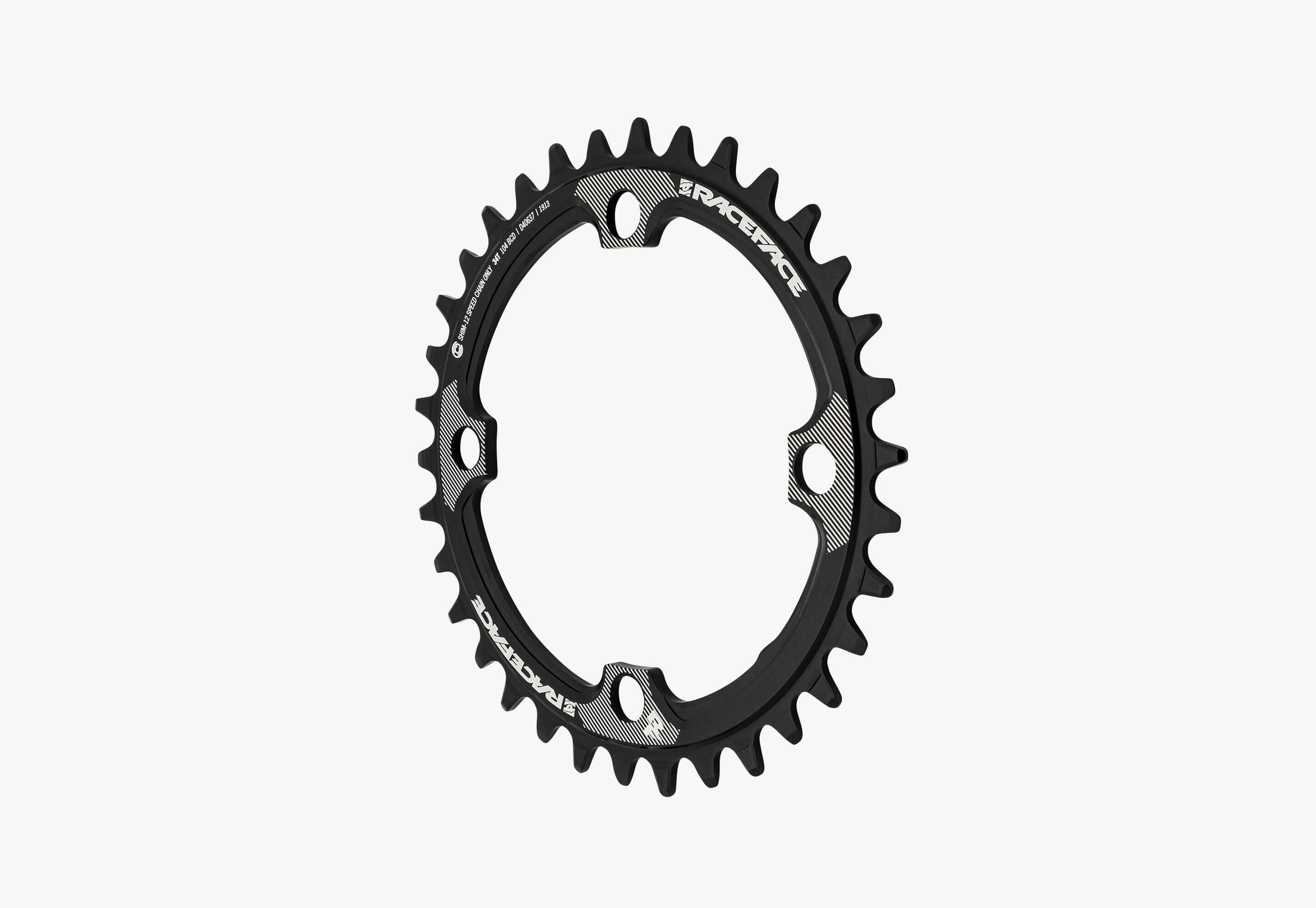 Coroa Shimano 12v - 104 x 34 - preta 3/4