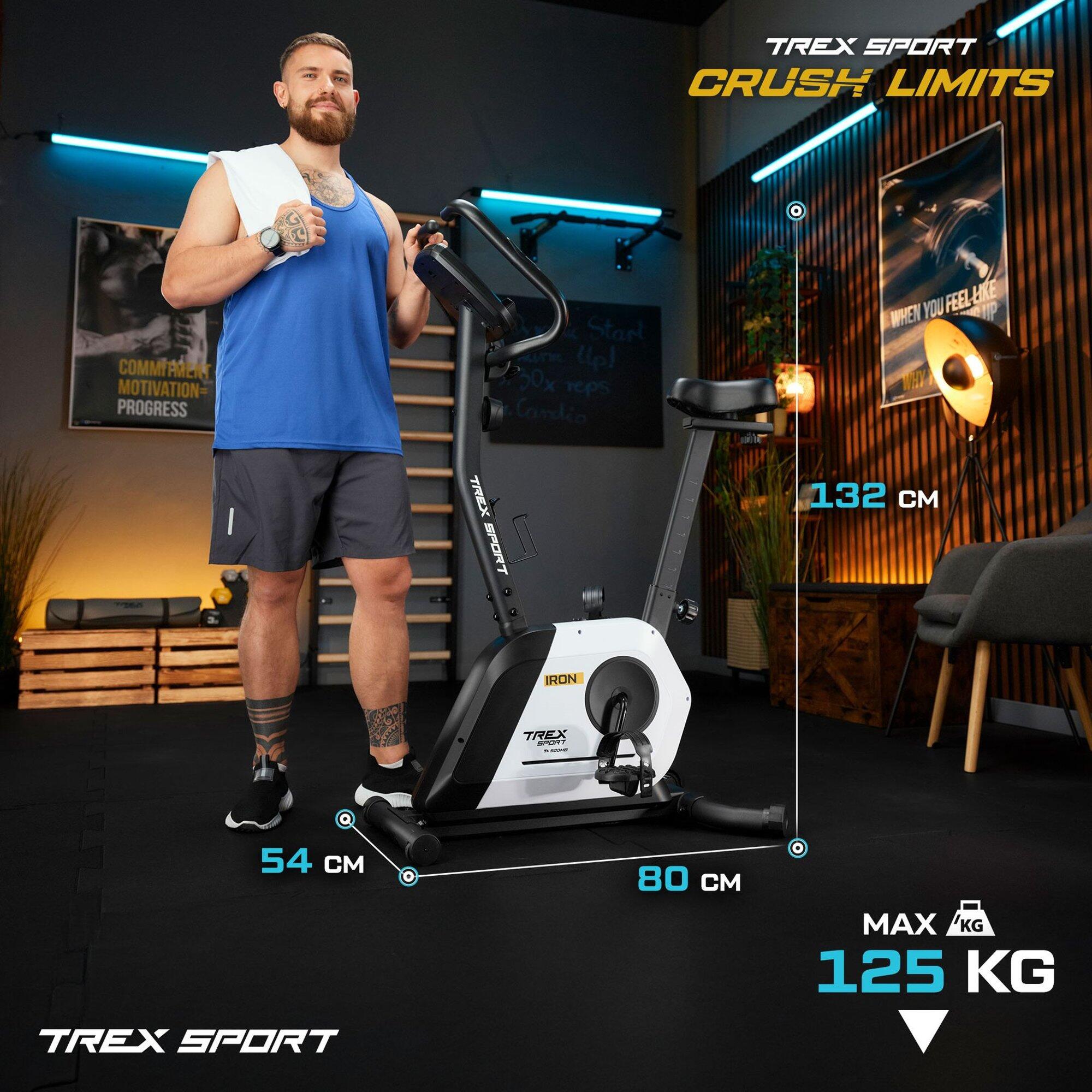 Heimtrainer Indoor Cycling Trex Sport IRON TX-500MB magnetisch, Weiß 5/7