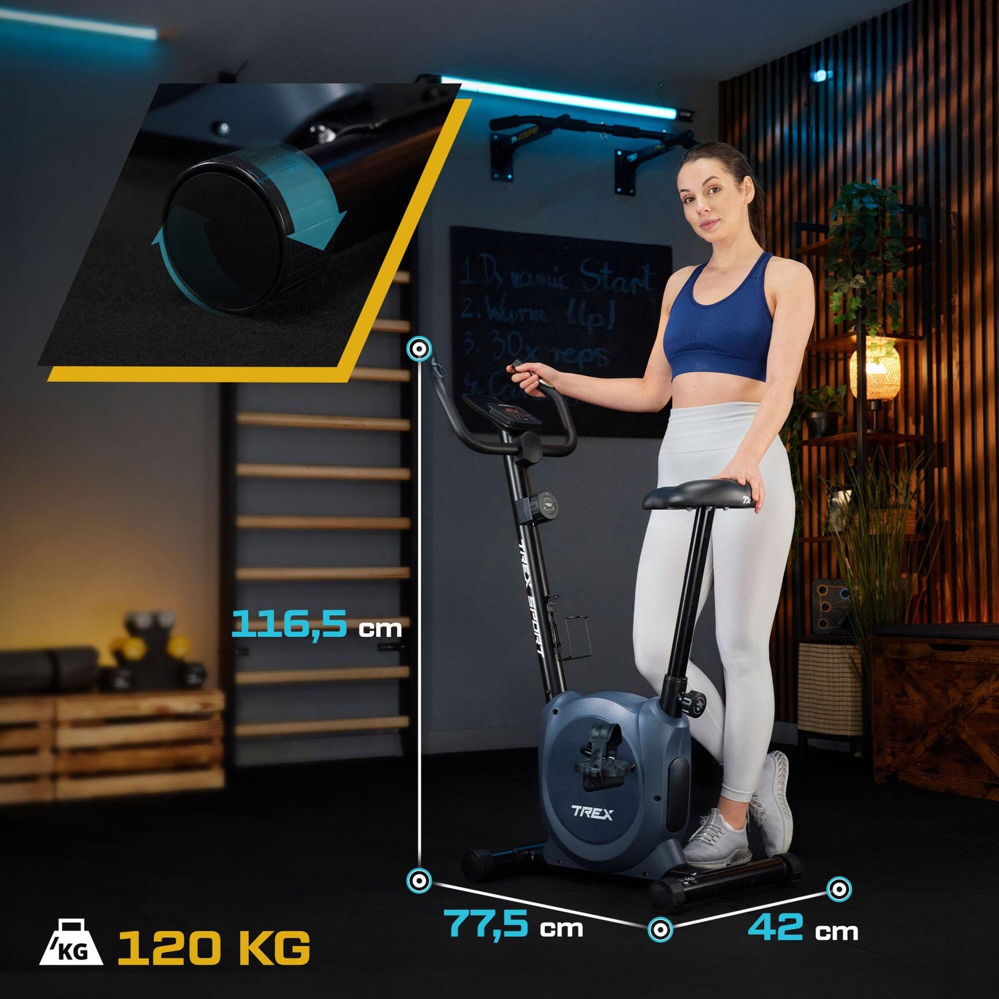 Vélo d'appartement magnétique Trex Sport RIZE TX-350MB roue d'inertie 4,5kg bleu 5/7