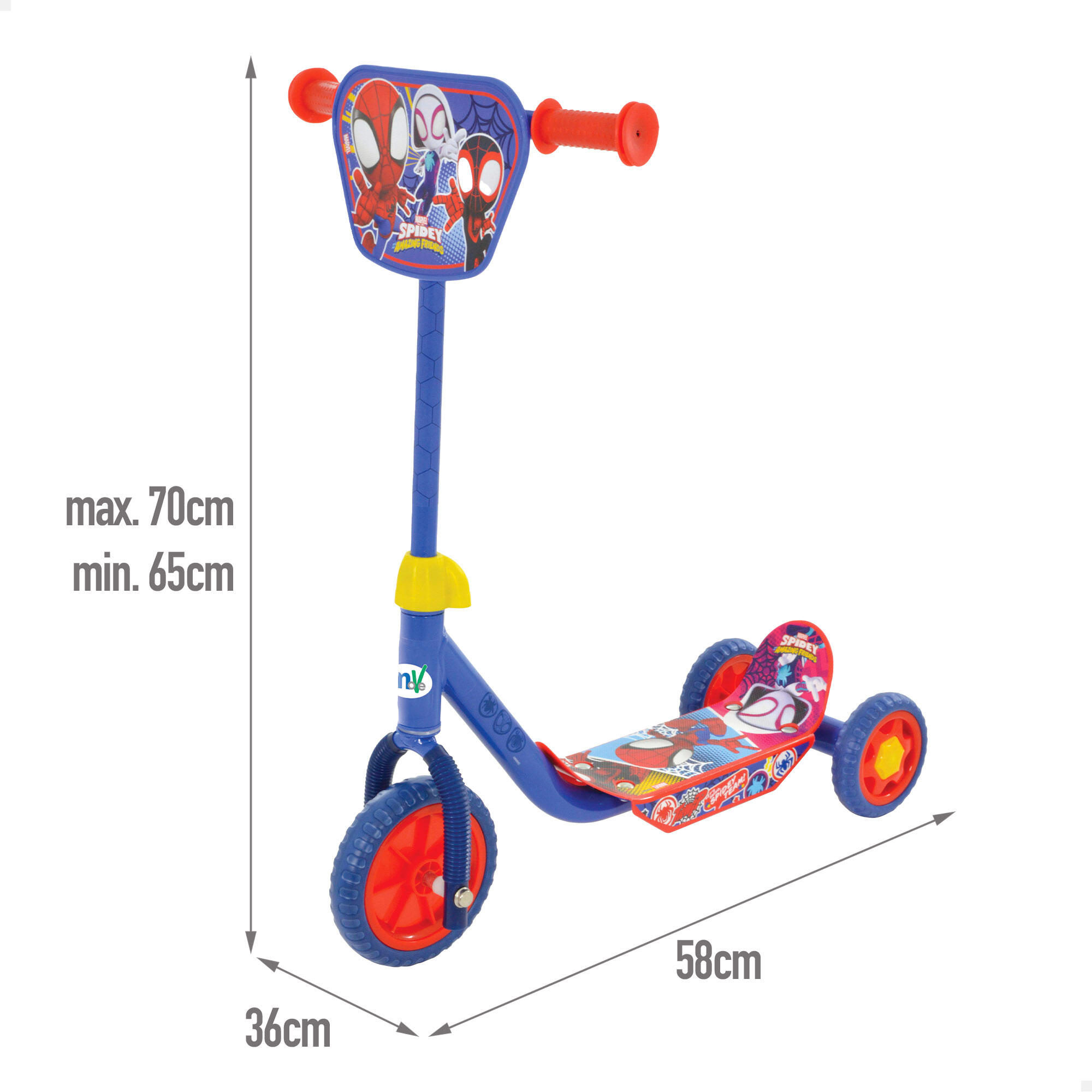 Spidey Patinete 3 ruedas 58x36x65-70 cm máx. 20 kg + 2 años 4/7