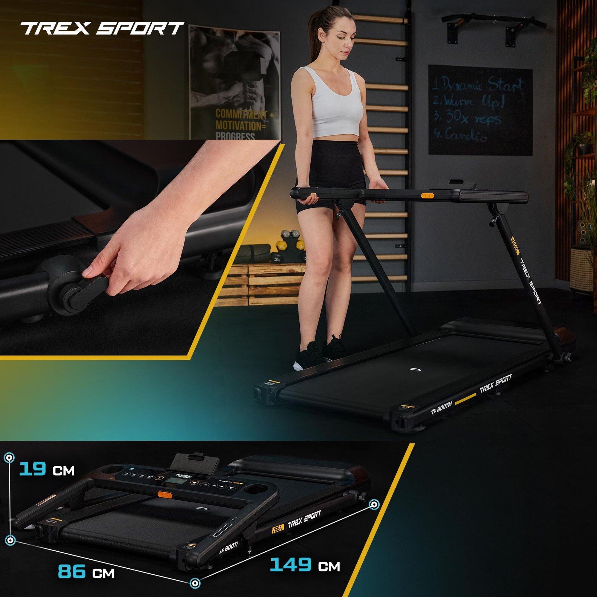 Tapis de course pliable Trex Sport VEGA TX-800TM vitesse 16 km/h 15 programmes 3/7