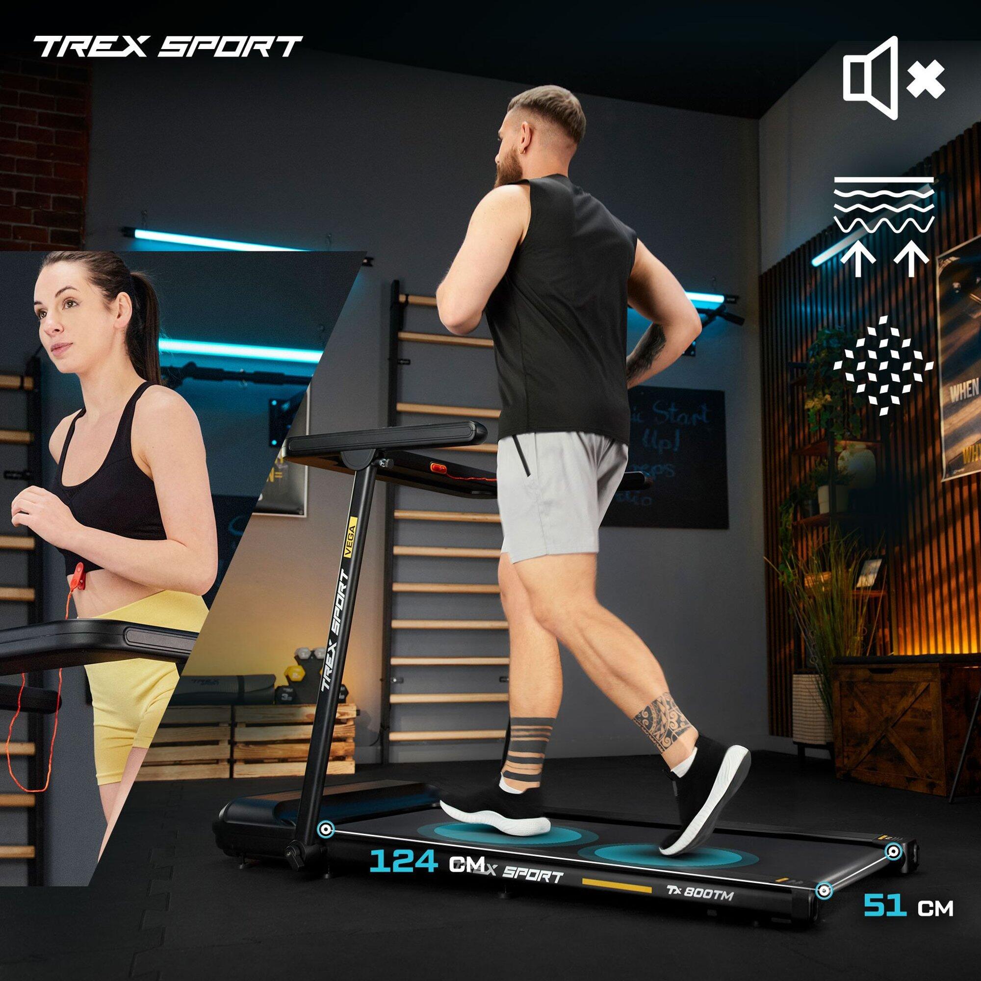 Tapis de course pliable Trex Sport VEGA TX-800TM vitesse 16 km/h 15 programmes 4/7