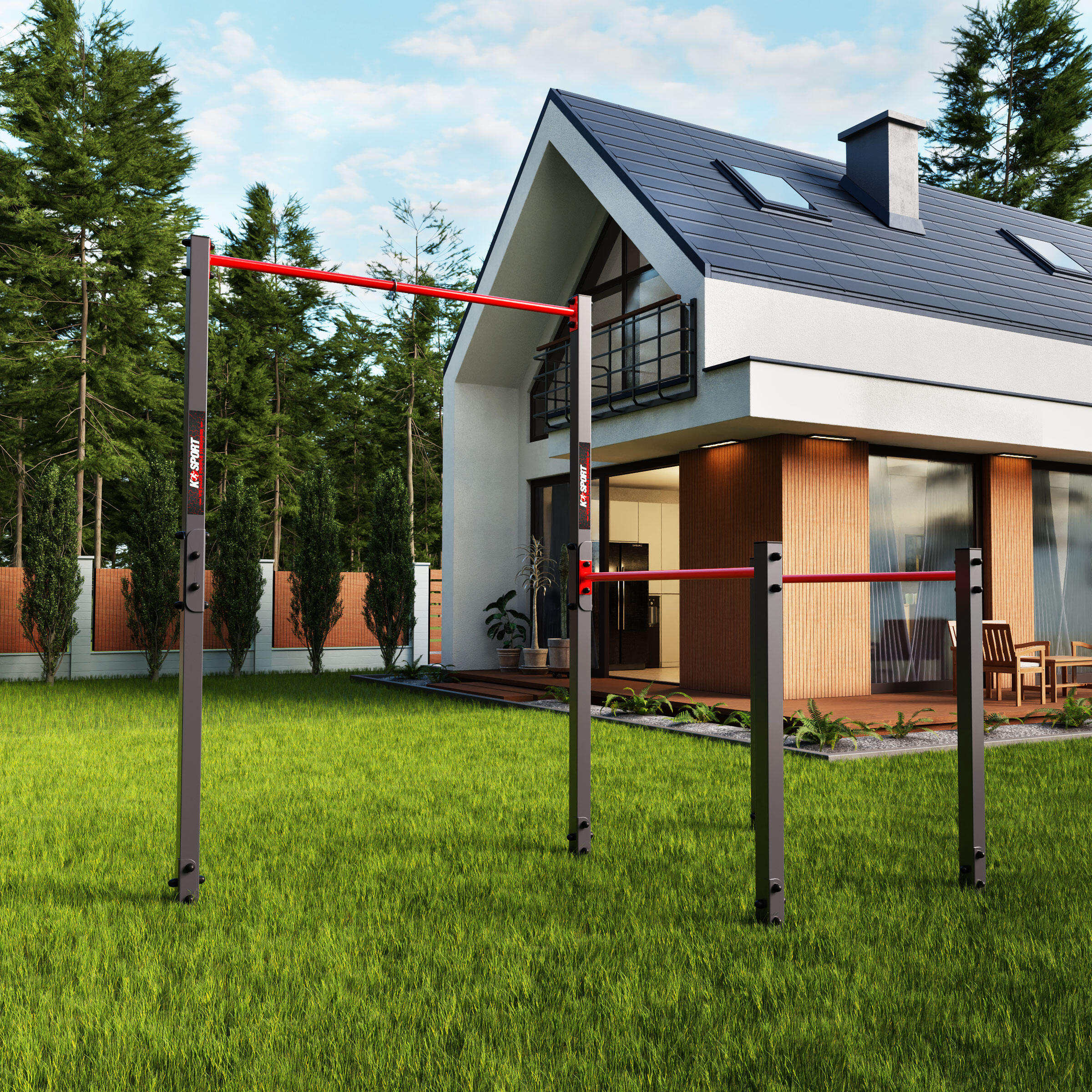 Barra per trazioni da outdoor + barre parallele 2/7