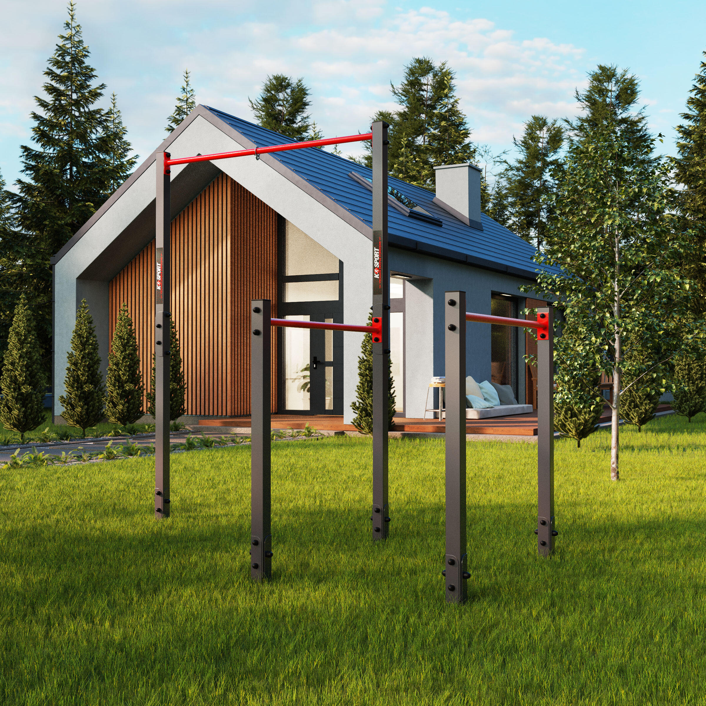 Barra per trazioni da outdoor + barre parallele 4/7
