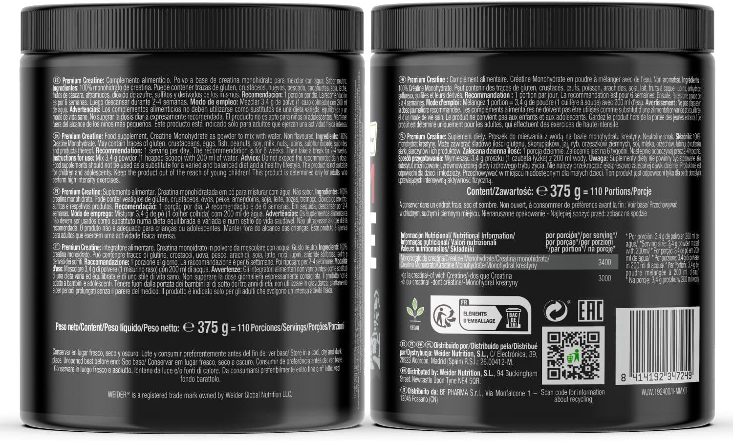 Créatine monohydrate - Premium Creatine 100% Creapure® - Saveur neutre 6/6