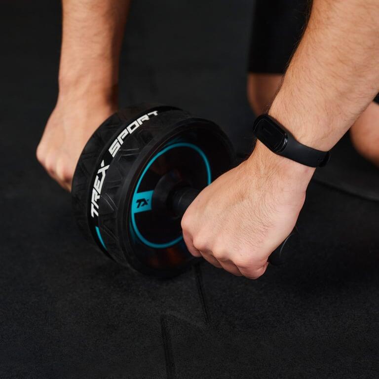 Kit abdominales Trex Sport 4 en 1 rueda flexiones bandas 3/7