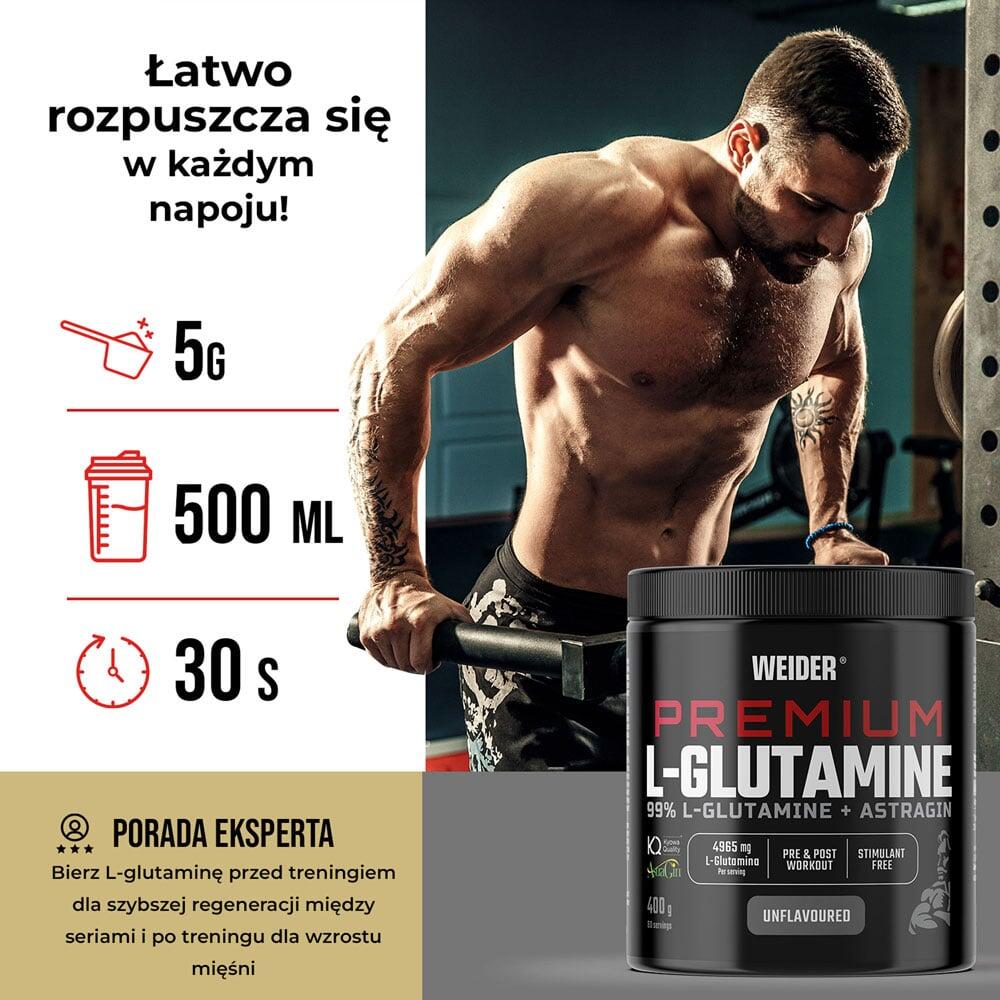 Weider Premium L-Glutamine + AstraGin (400g) Unflavoured - Aminozuren 4/6