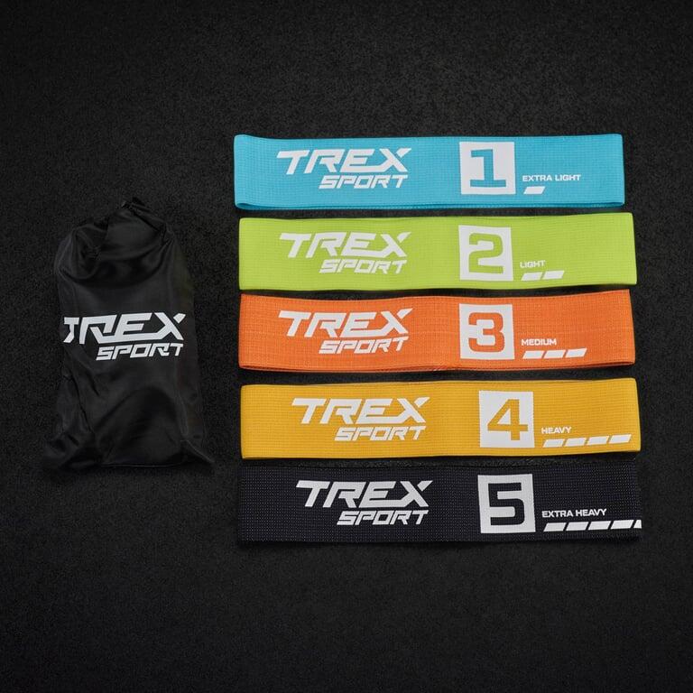 Tkaninowe taśmy oporowe 5 szt. Trex Sport Miniband 2,5–25 kg z torbą