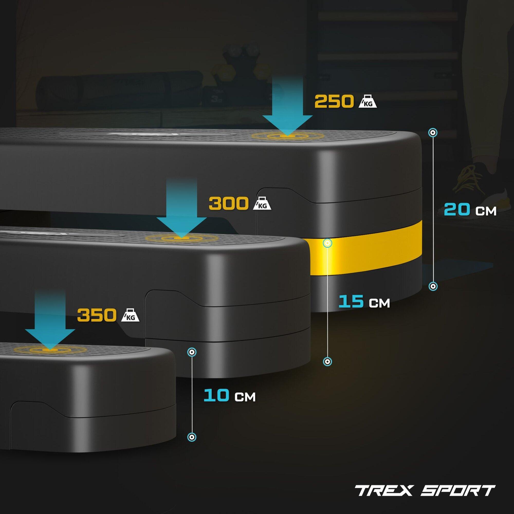 Verstelbaar stepboard voor fitness Trex Sport 3 hoogtes 350 kg 2/7