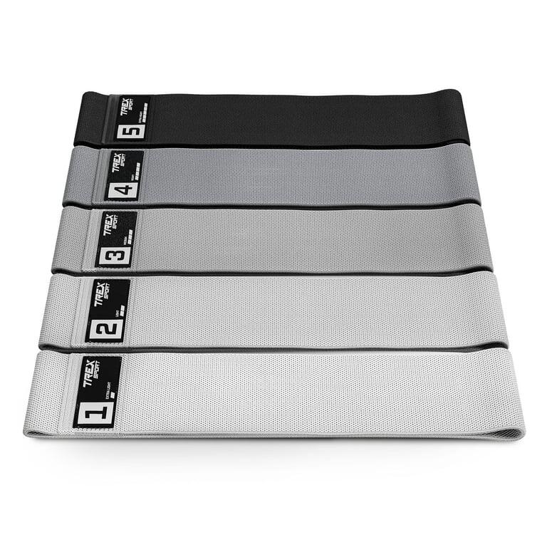 Trex Sport - Bandes De Résistance 5 Pcs Trex Sport Miniband 5-30 Kg Avec Sac - Élastique - Gris|noir - 600 G - Decathlon