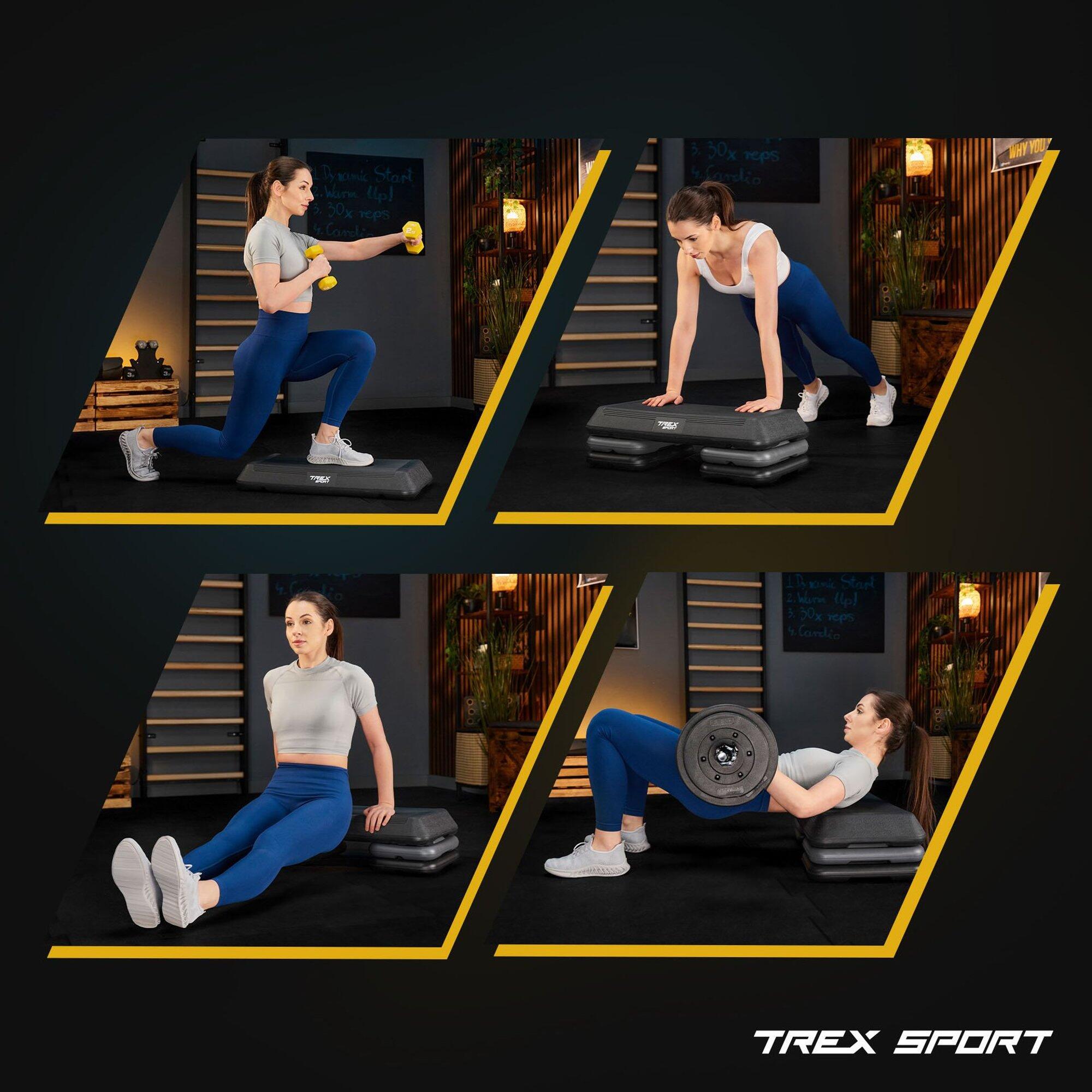 Step aeróbico ajustable Trex Sport para fitness hasta 350 kg 6/7