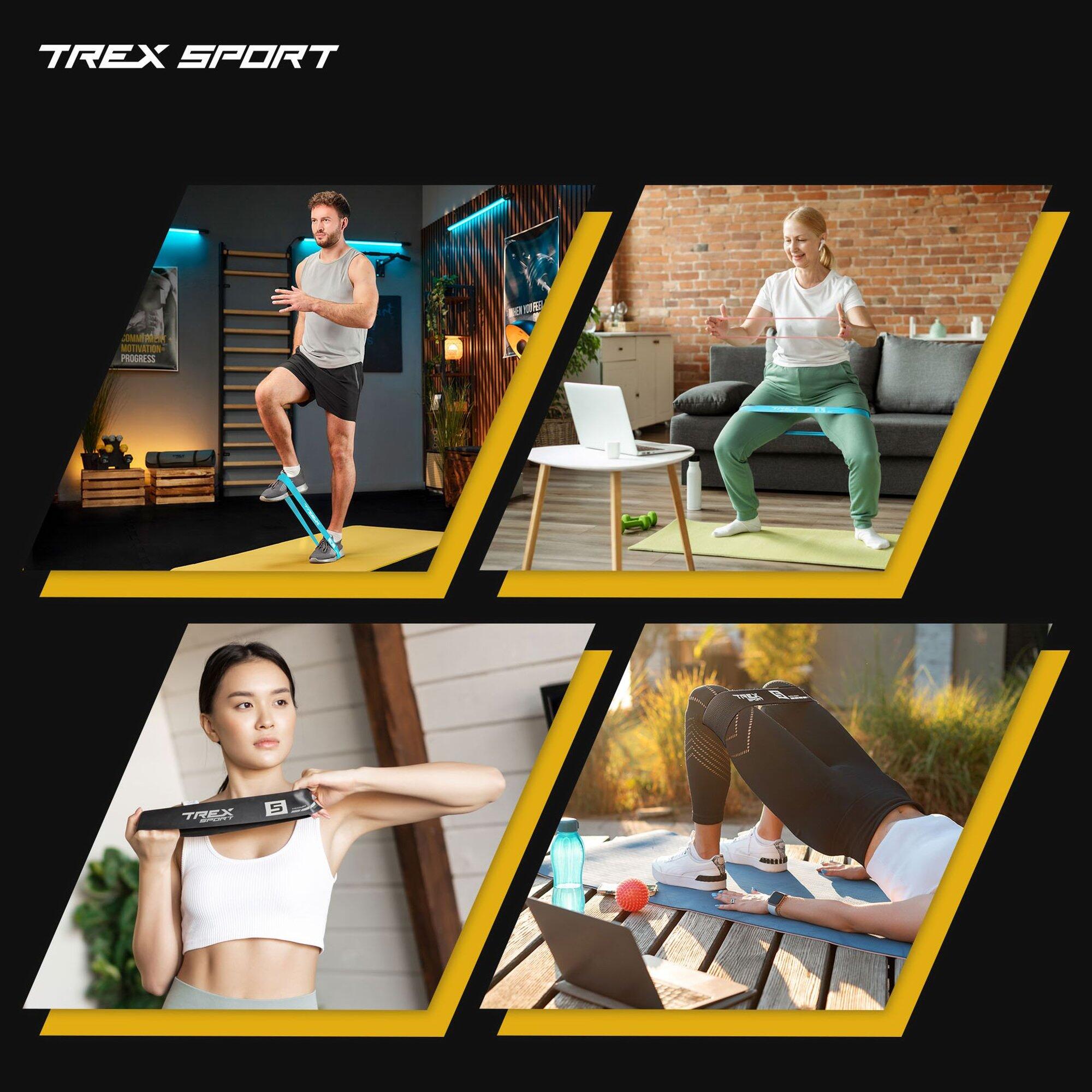 Bandes de résistance 5 pcs Trex Sport Miniband Neon 1-18 kg avec sac 5/7