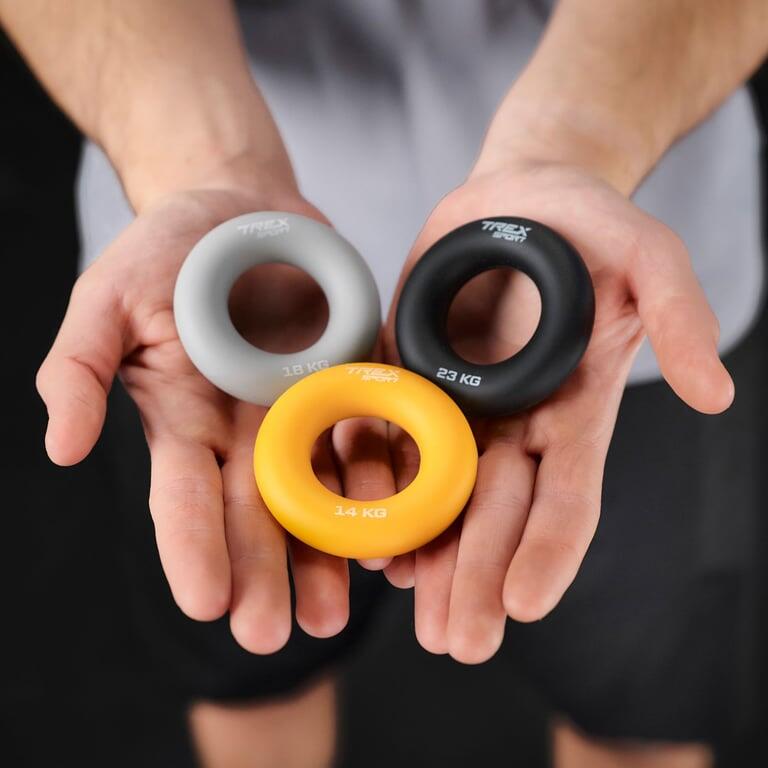 Set de anillos de silicona Trex Sport para manos 14/18/23 kg 2/7